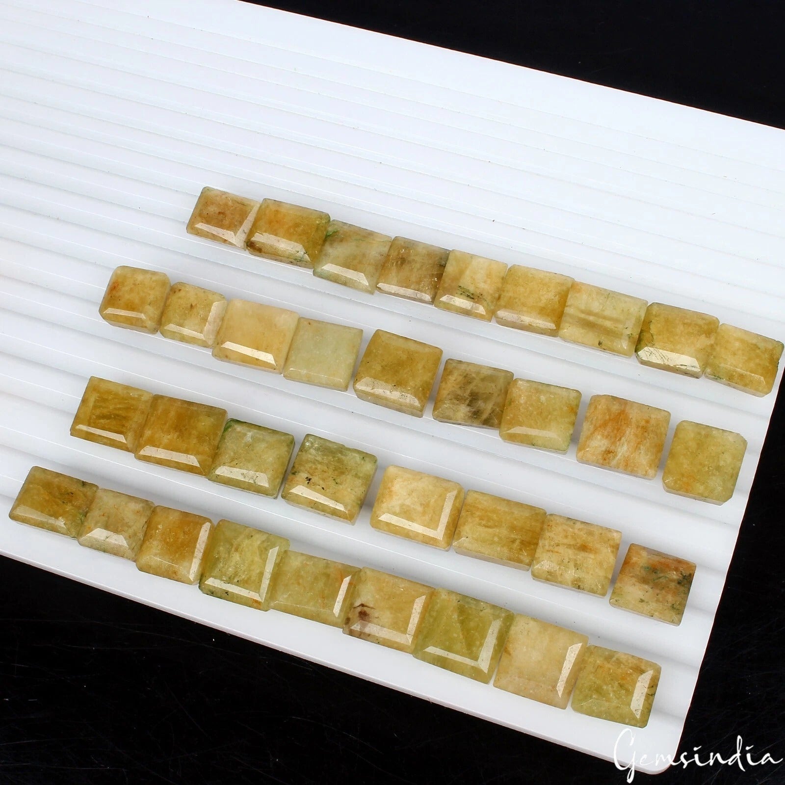 440 Ct/35 Pcs Natural Untreated Yellow Beryl Mix Cut 11-14mm Loose Gemstones Lot