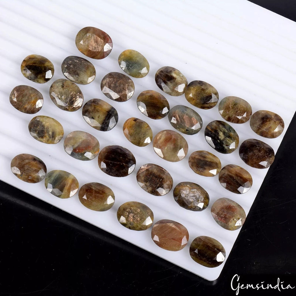 32 Pcs Natural Black Brown Sapphire Untreated Oval Cut Loose Gemstones 500 Cts