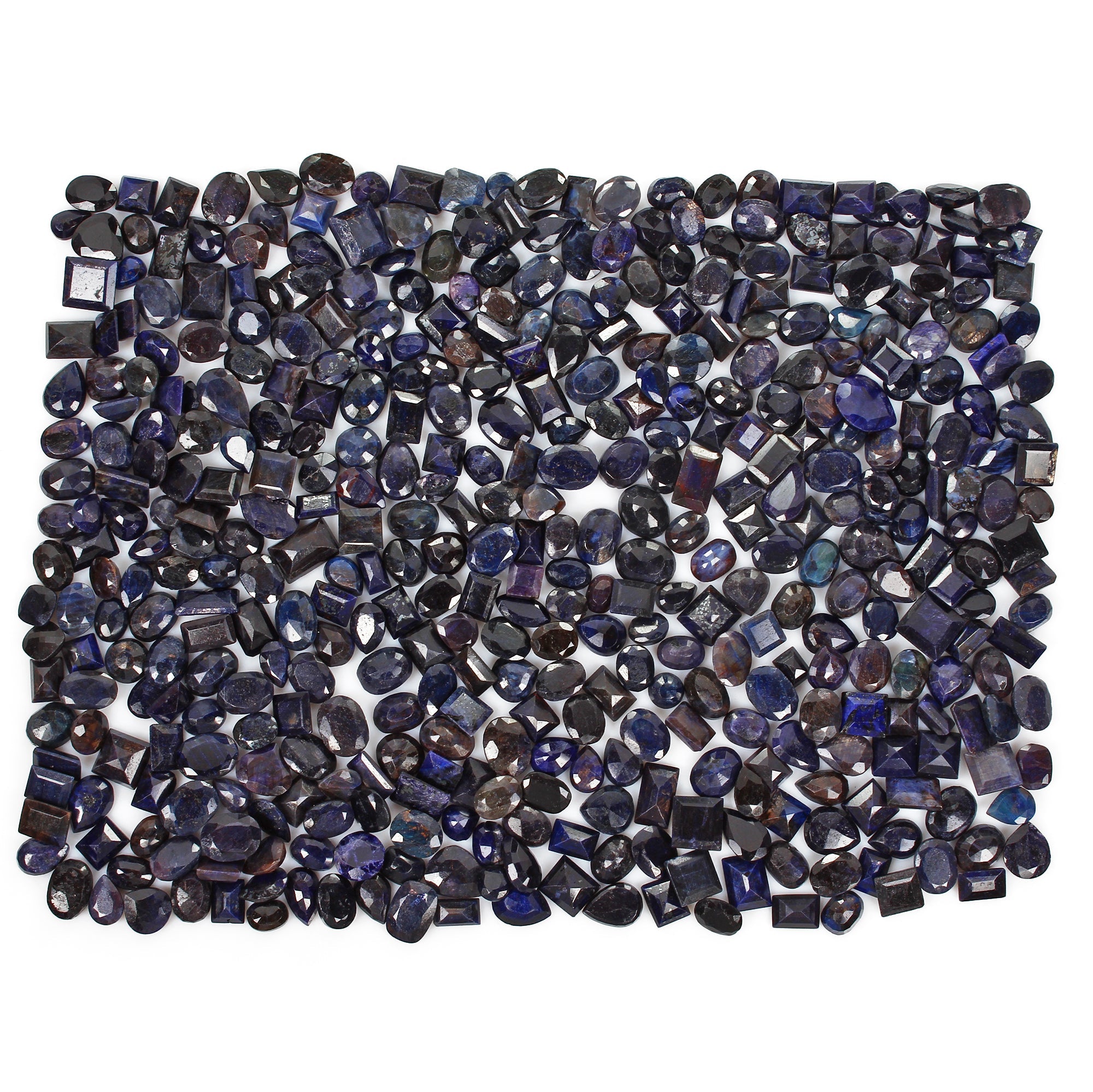 5000 Ct/436 Pcs Natural Blue Sapphire Mix Cut 10-21mm Ring Size Loose Gemstones