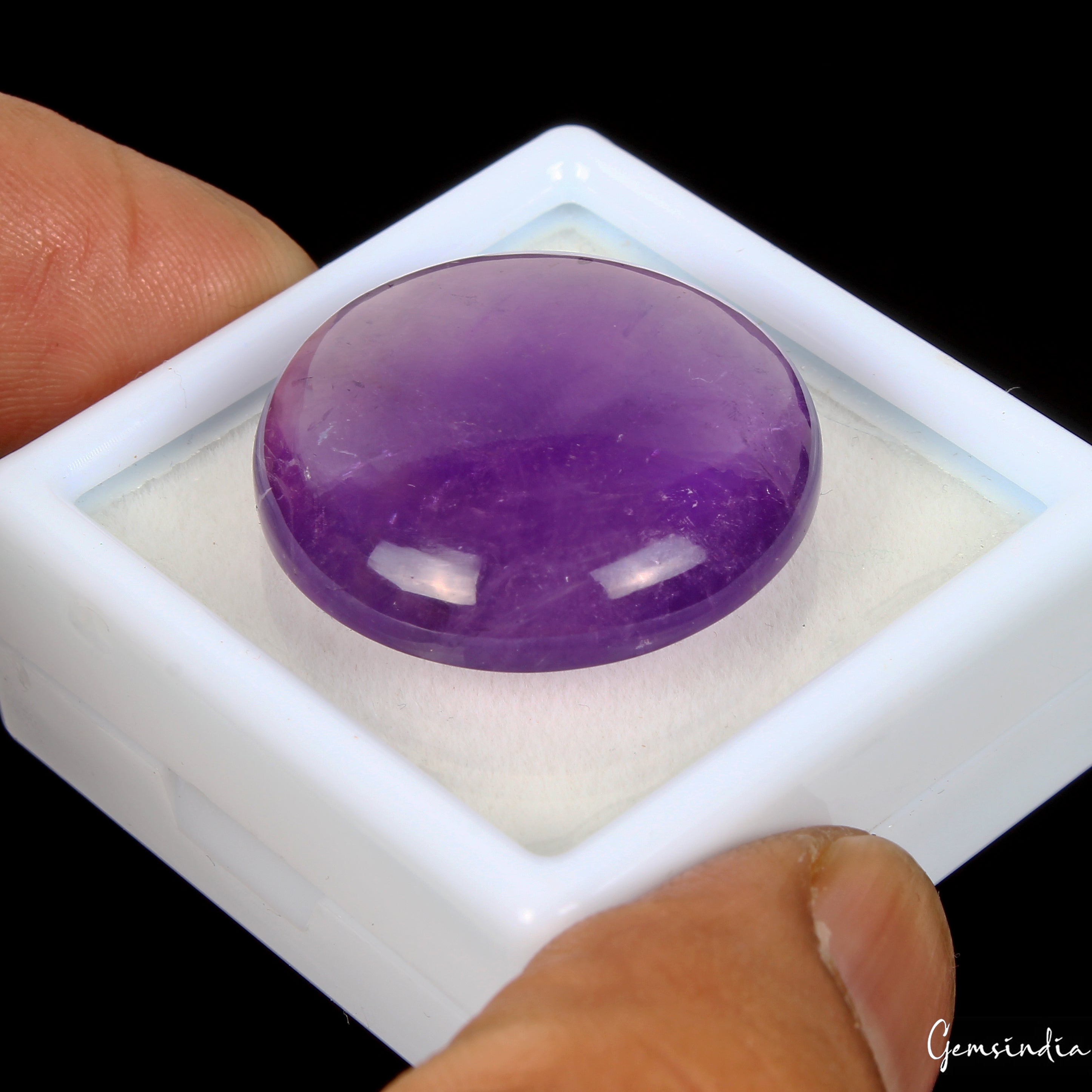 52.60 Ct Natural Untreated Purple Amethyst Round Cab Pendant Size Loose Gemstone