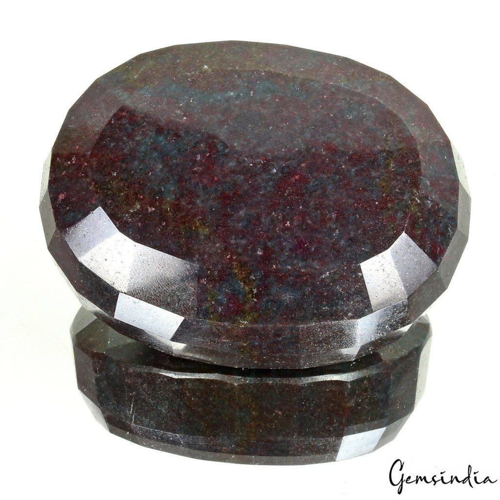 3030 Ct Natural Untreated Bi-Color Ruby Kyanite Oval Faceted Huge Size Loose Gem