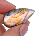 Certified 36.80 Cts Pink Peach Shine Pear Cabochon Loose Labradorite Gemstone