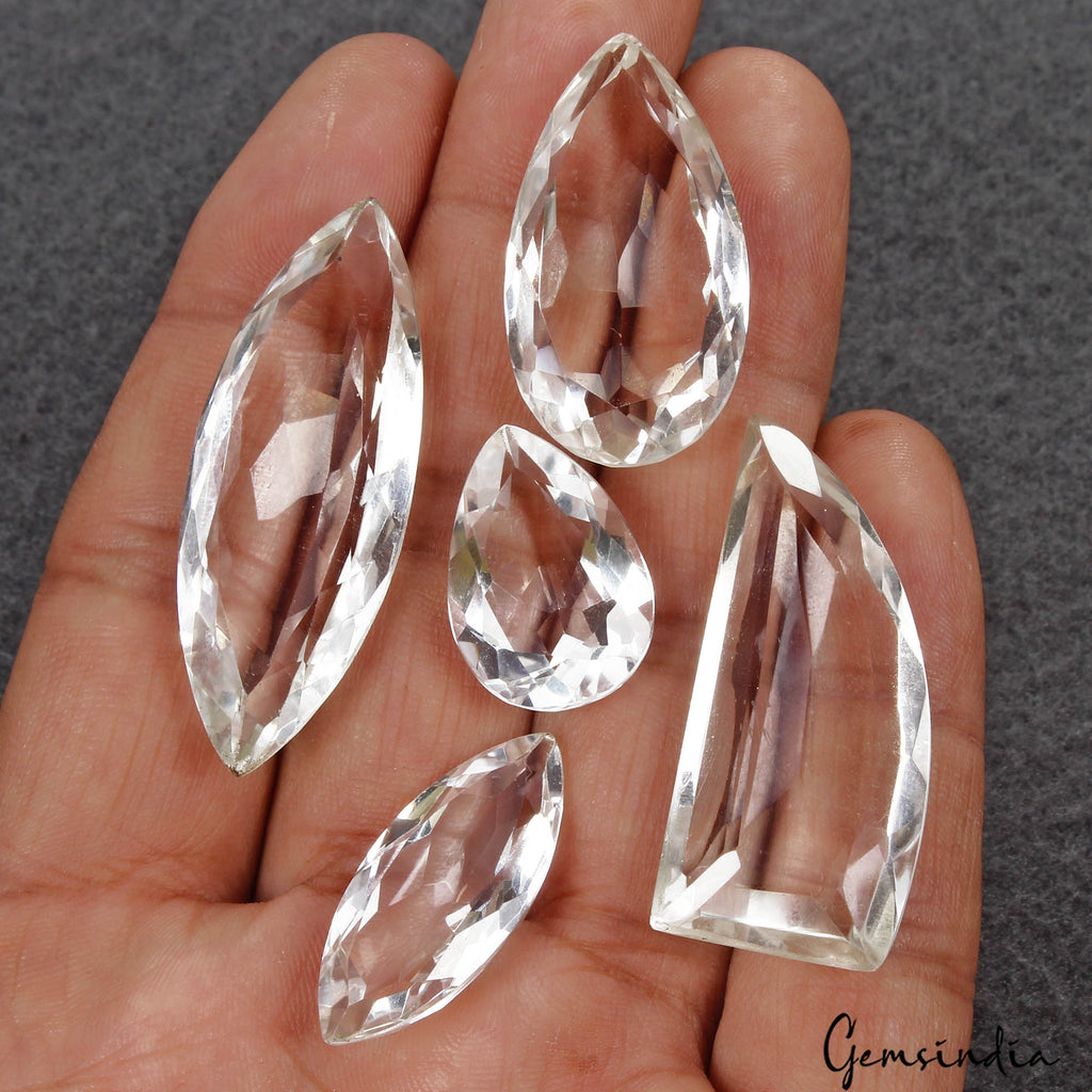 Quartz Loose Gemstone, Untreated, White — 21mm to 44mm, 172.00 Ct, Madagascar
