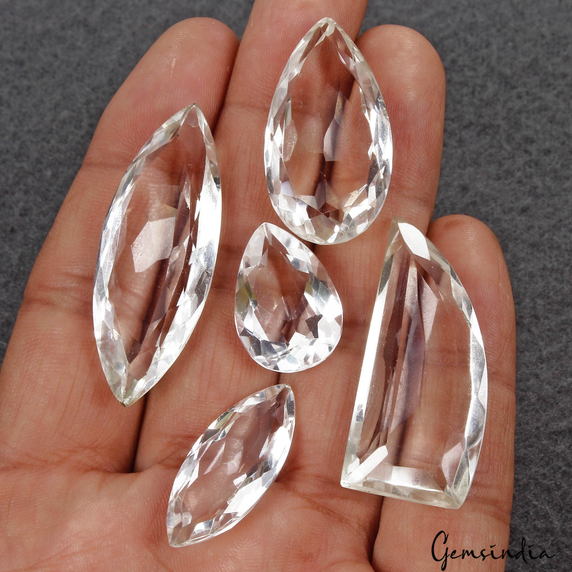 Quartz Loose Gemstone, Untreated, White — 21mm to 44mm, 172.00 Ct, Madagascar