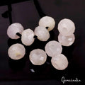 168 Ct Rose Quartz Gem 15mm Size Checker Cut Round Beads For DIY Making Jewelry