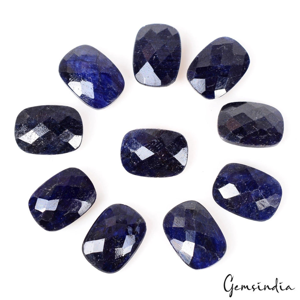 Certified 84.40 Cts/10 Pcs Natural Blue Sapphire Cushion Calibrated 14x10mm Gems