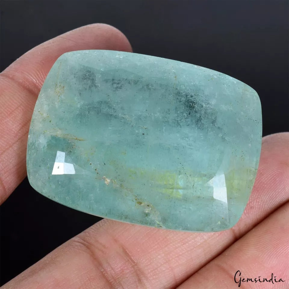IGL&I Certified 208.30Ct Natural Blue Green Aquamarine Huge Cushion Cut Gemstone