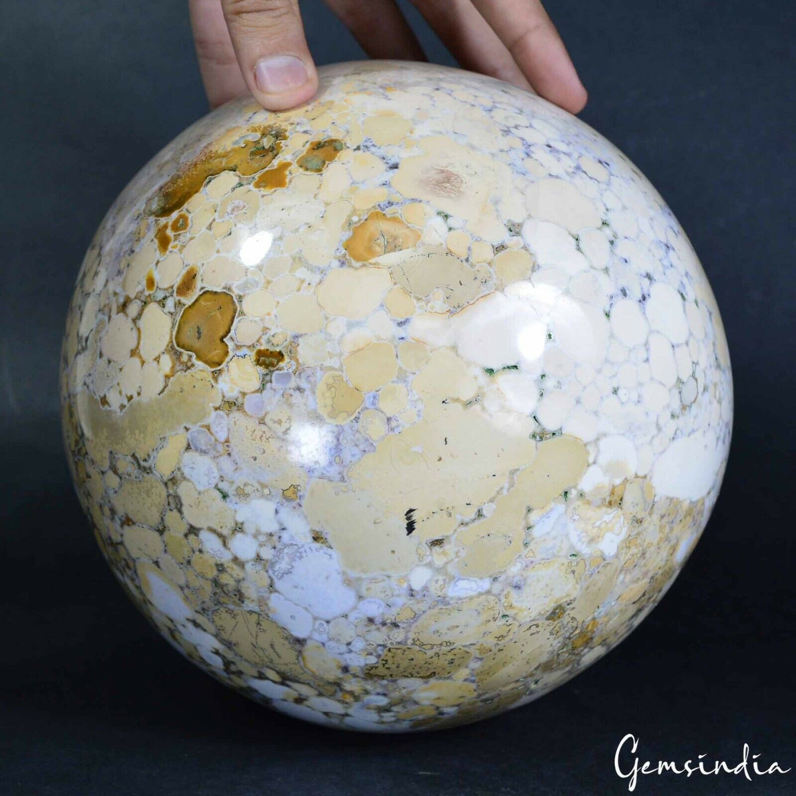 Big 9.4 Kg Natural Ocean Jasper Crystal Mineral Sphere Gemstone/Home Decor~7.5"