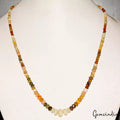 55+Ct Natural Multi Shine Ethiopian Opal Round cab Beaded Single Strand Necklace