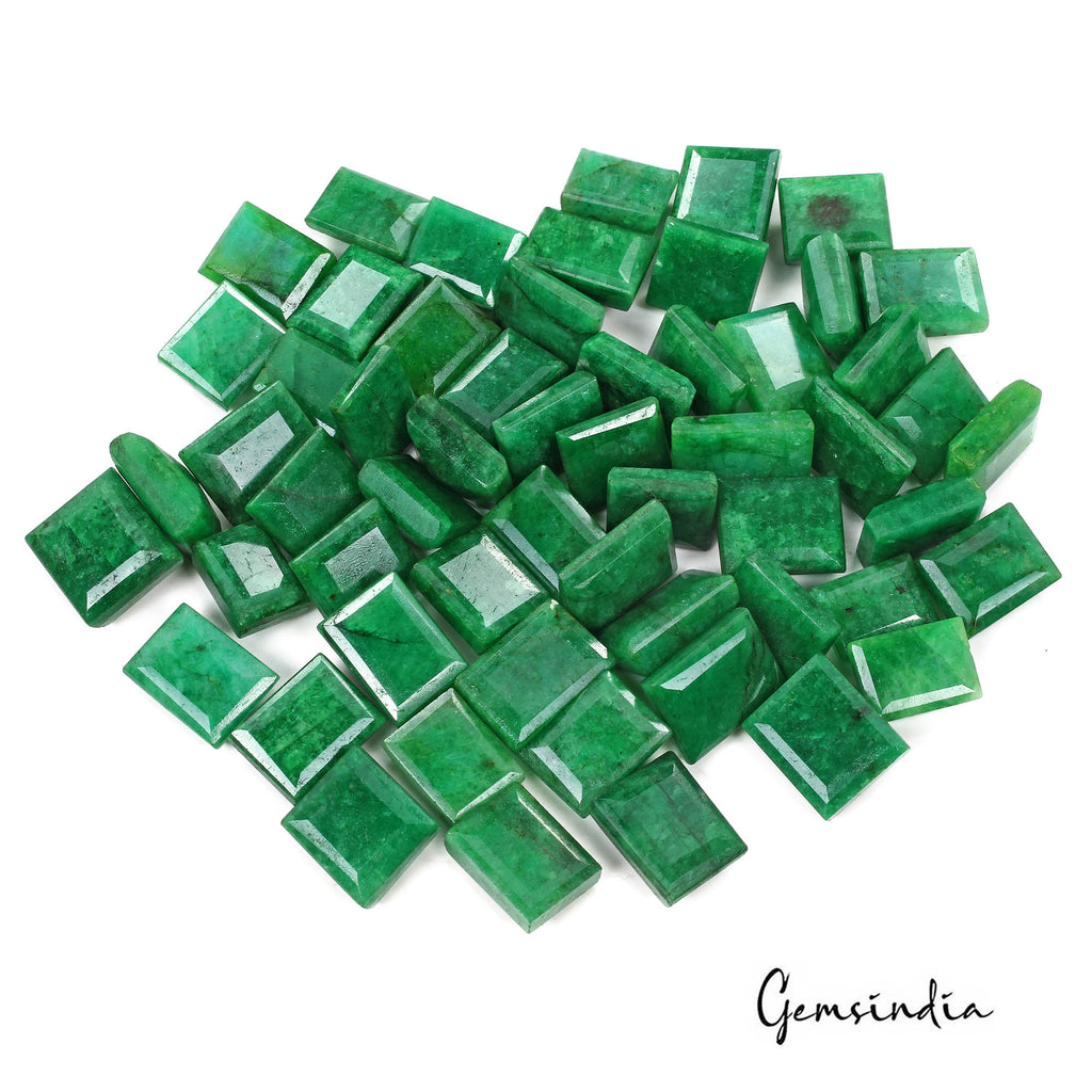 Emerald Lot, Loose Gemstone, Color Enhanced, Green — 57 Pieces, 15mm to 20mm, 1070 Ct, Zambia