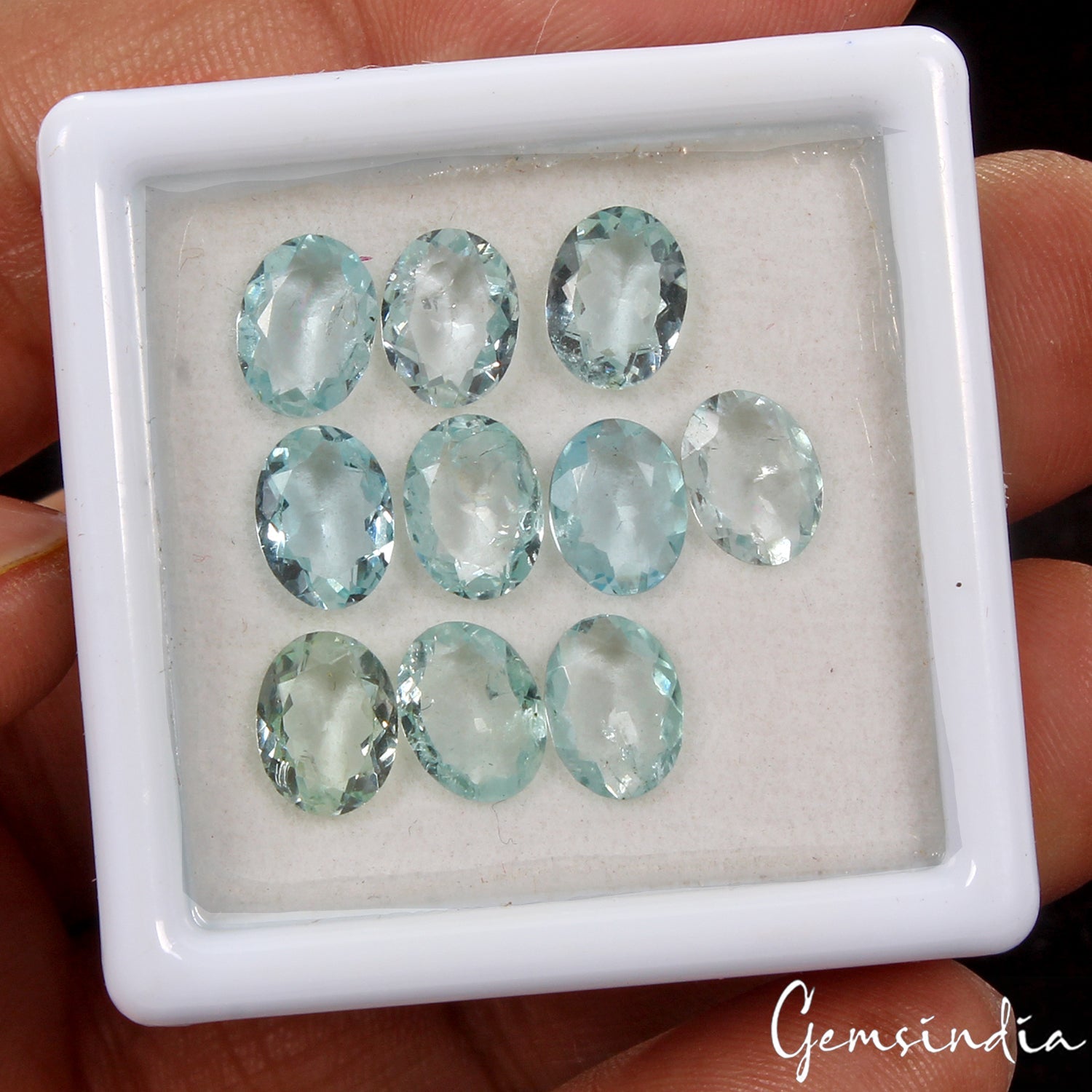 9.80 Ct Natural Blue Aquamarine Untreated 8mm*6mm Oval Cut Loose Gemstones ~10P