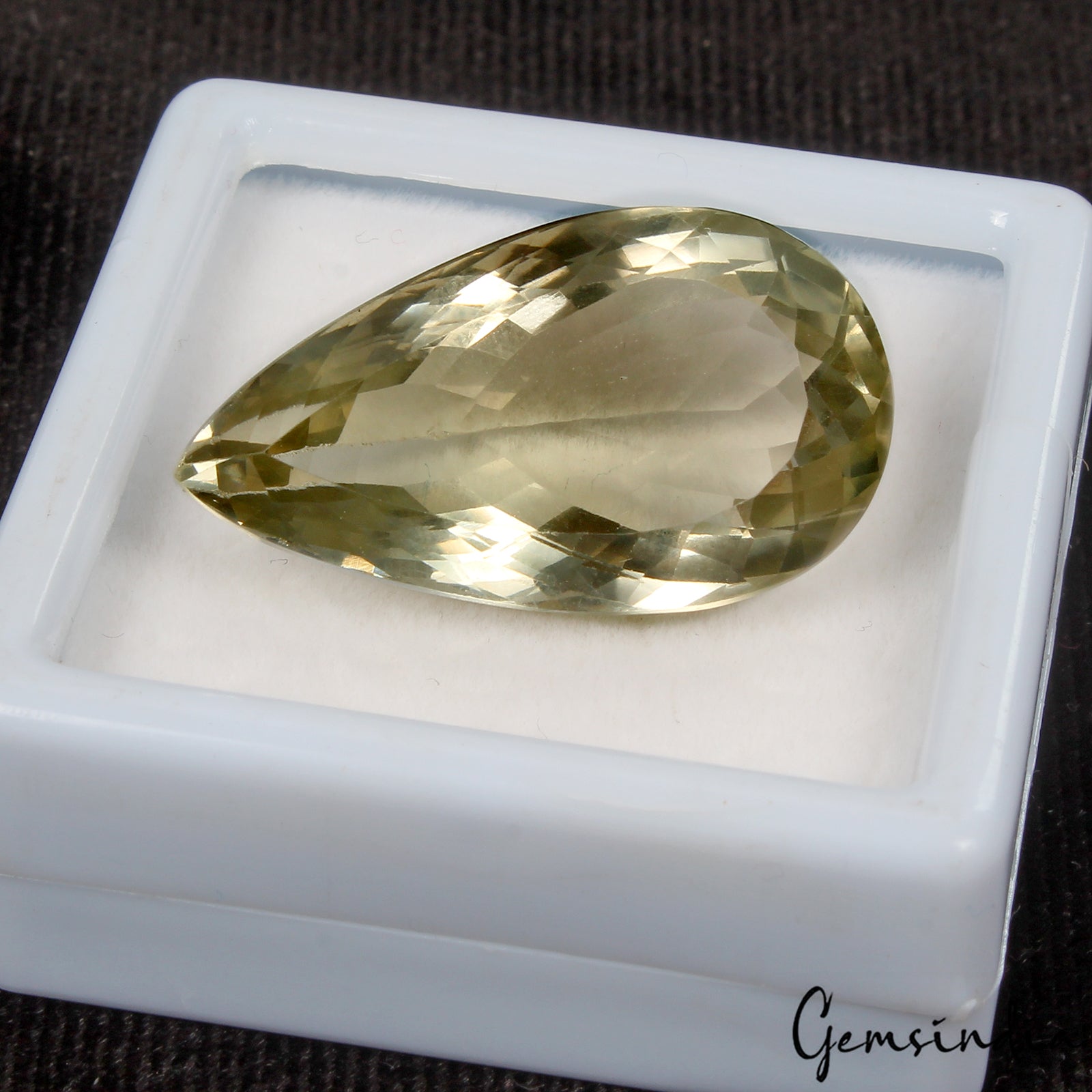 32.50 Ct Certified Natural Green Amethyst (prasiolite) 29x16mm Pear Cut Gemstone