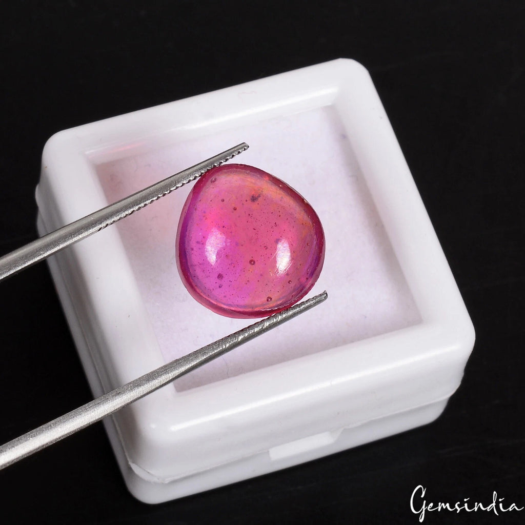 Ruby Cabochon, Heated, Red — 12x11x5 mm, 9.10 Ct