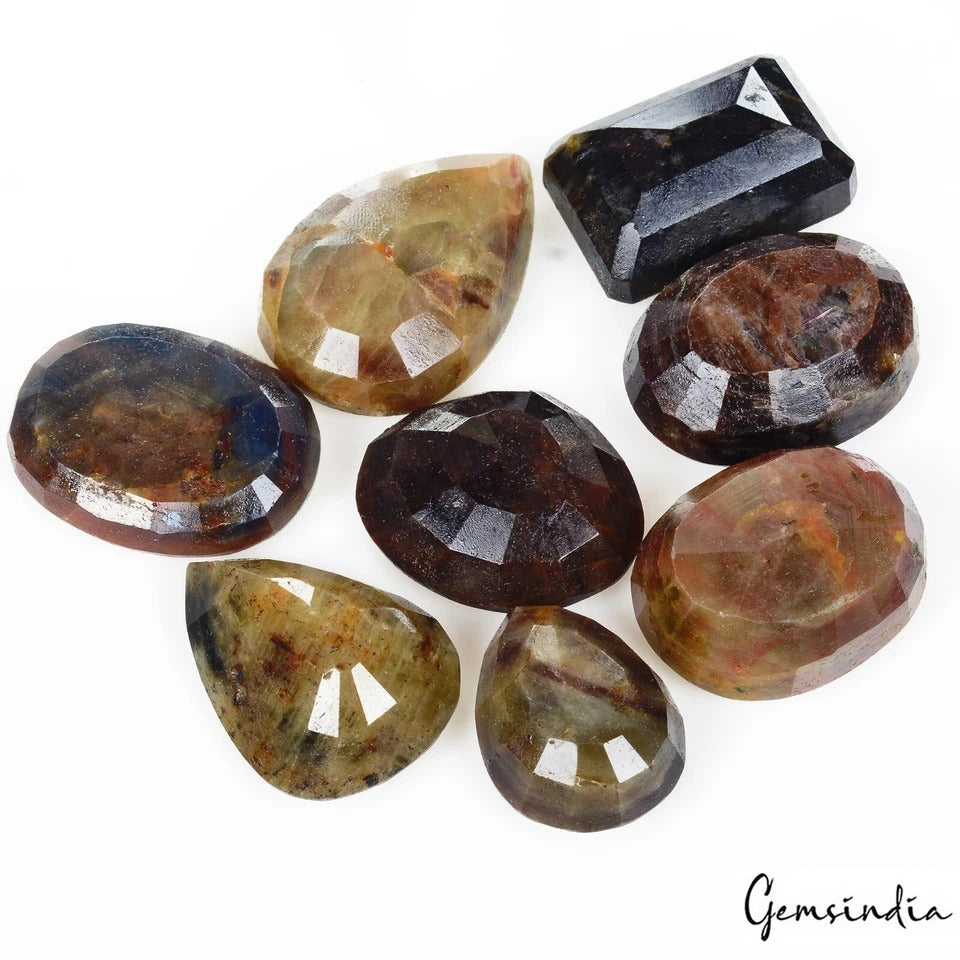 1050Ct Natural Untreated Brown Sapphire Mixed Cut Wholesale Loose Gemstones~8 Pc