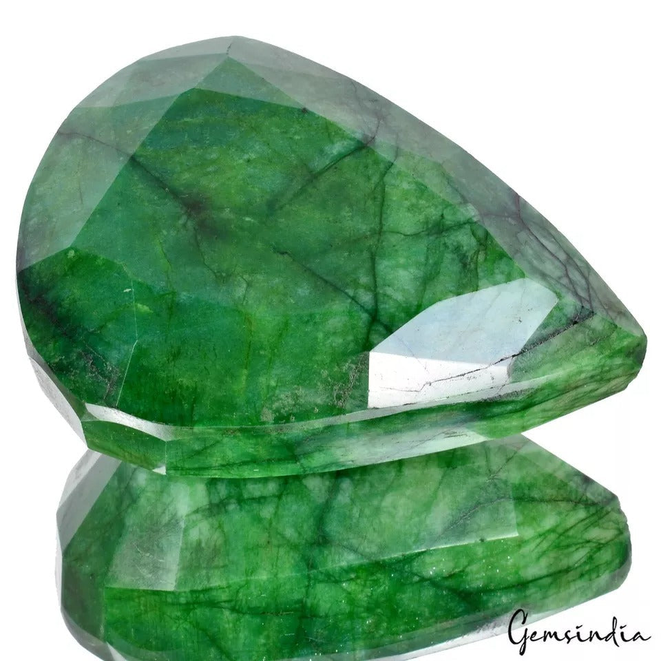 2580 Ct. Natural Green Emerald Earth Mined Huge Size Pear Faceted Cut Gemstone