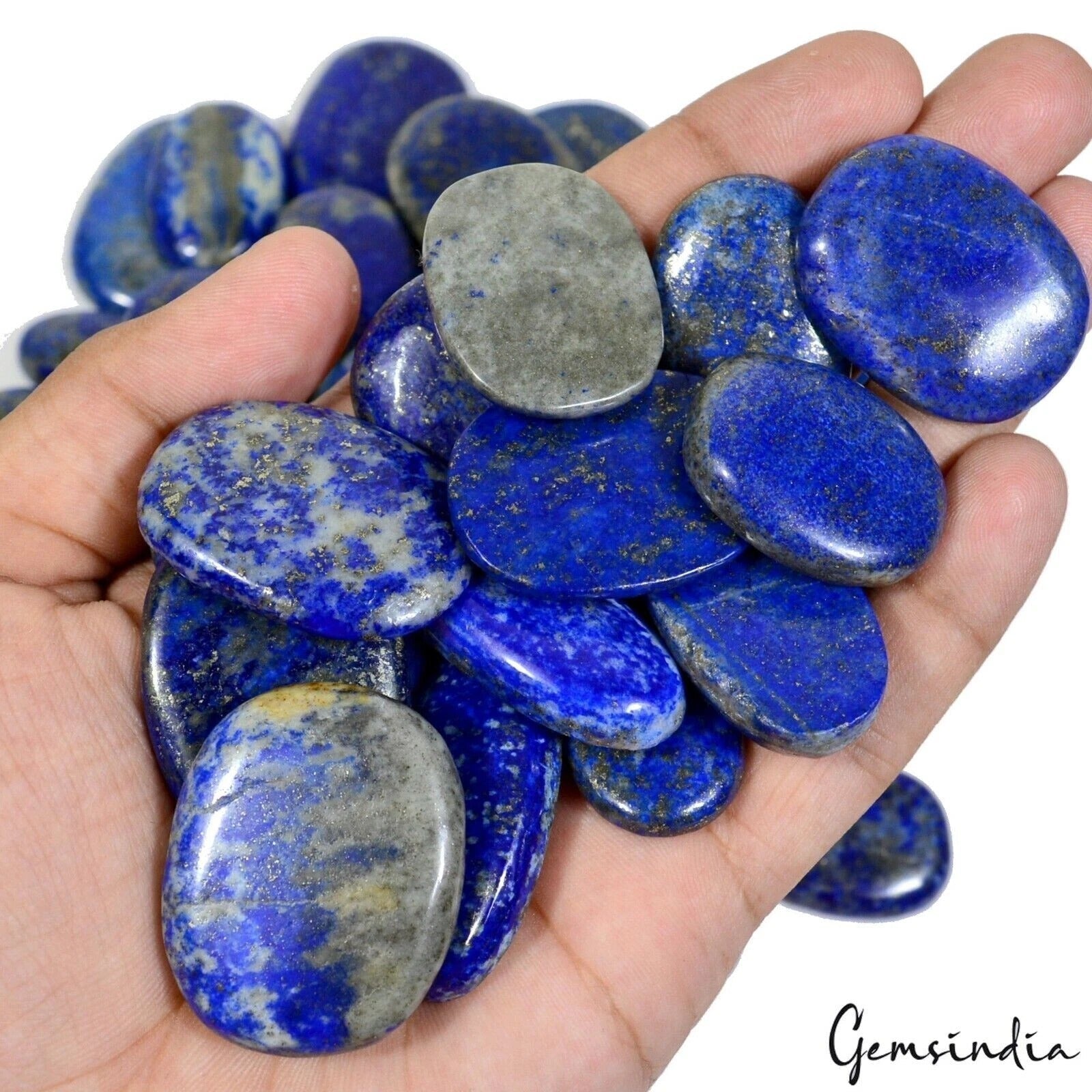 3000 Ct/46Pcs Natural Blue Lapis Lazuli Gold Flecks Mix Cab Loose Wholesale Gems
