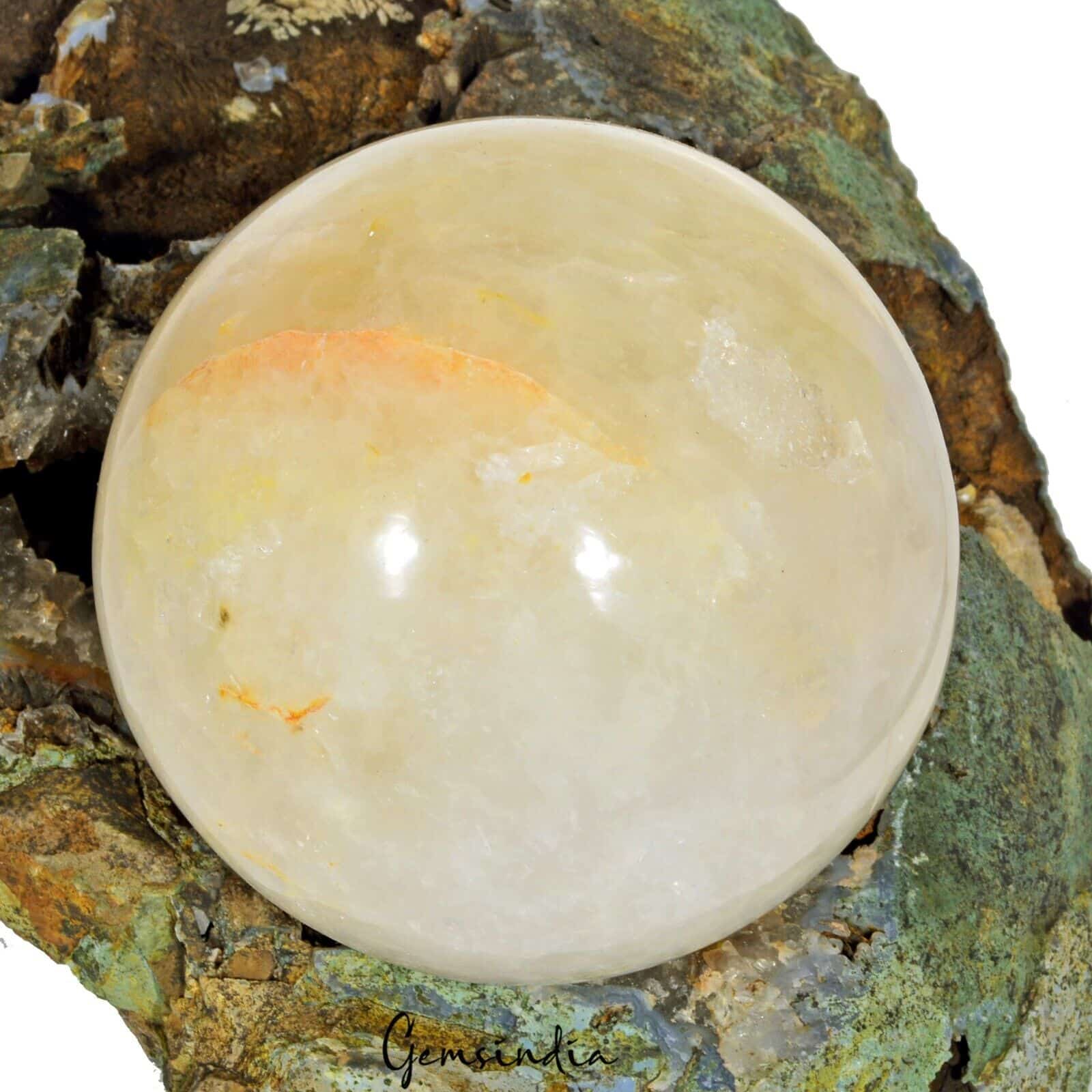Aventurine Sphere, Untreated, Yellow — 89mm, 5500 Ct, Madagascar