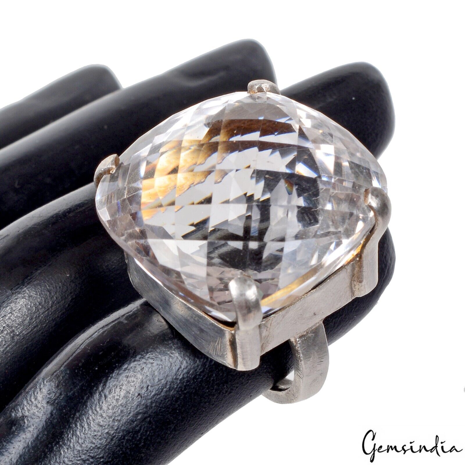 22.20 Gm Natural Amethyst Gemstone Huge 925 Sterling silver Hand made Ring ~7 US