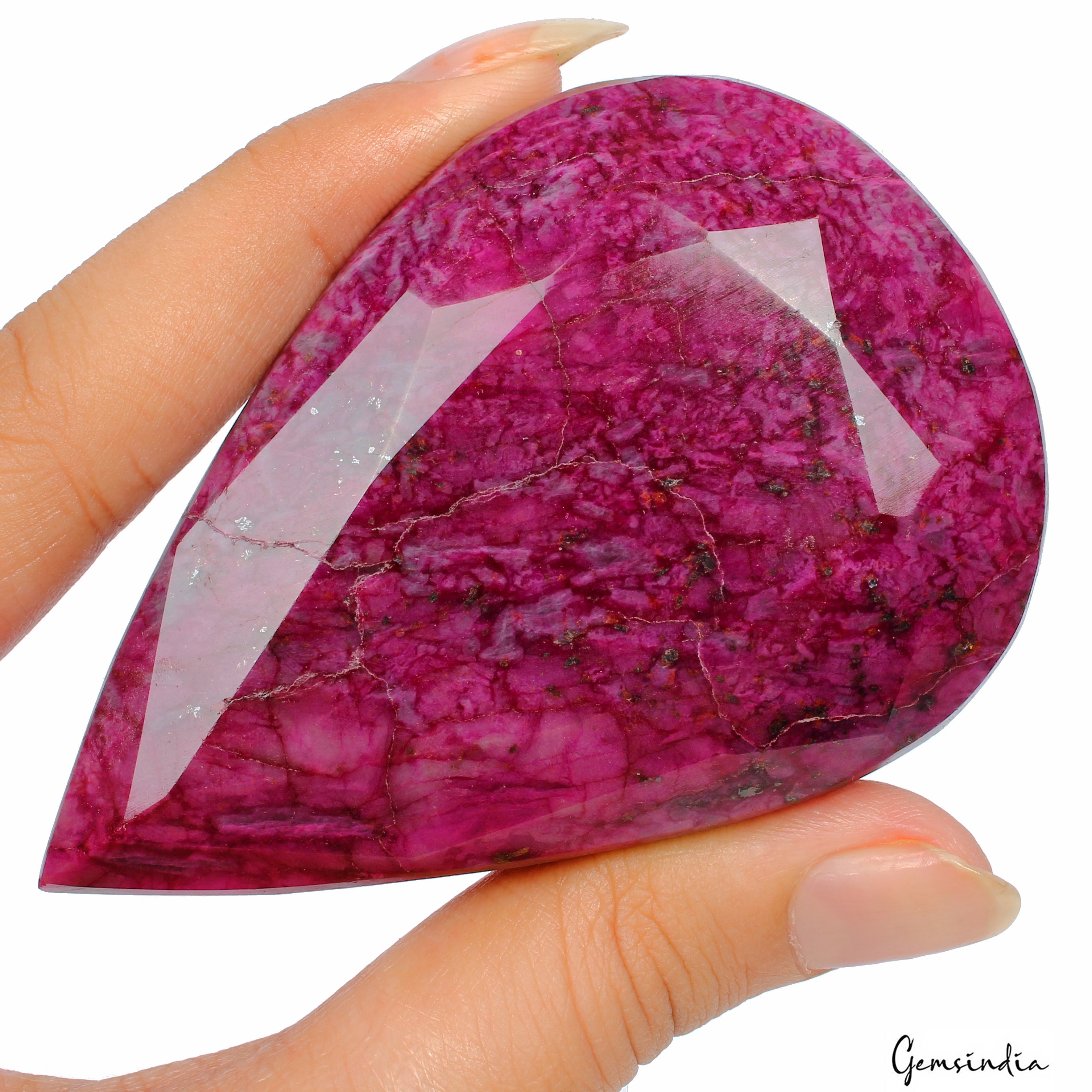 1020 Ct Natural Red Ruby Pear Faceted Earth Mined Loose Gemstone From Madagascar