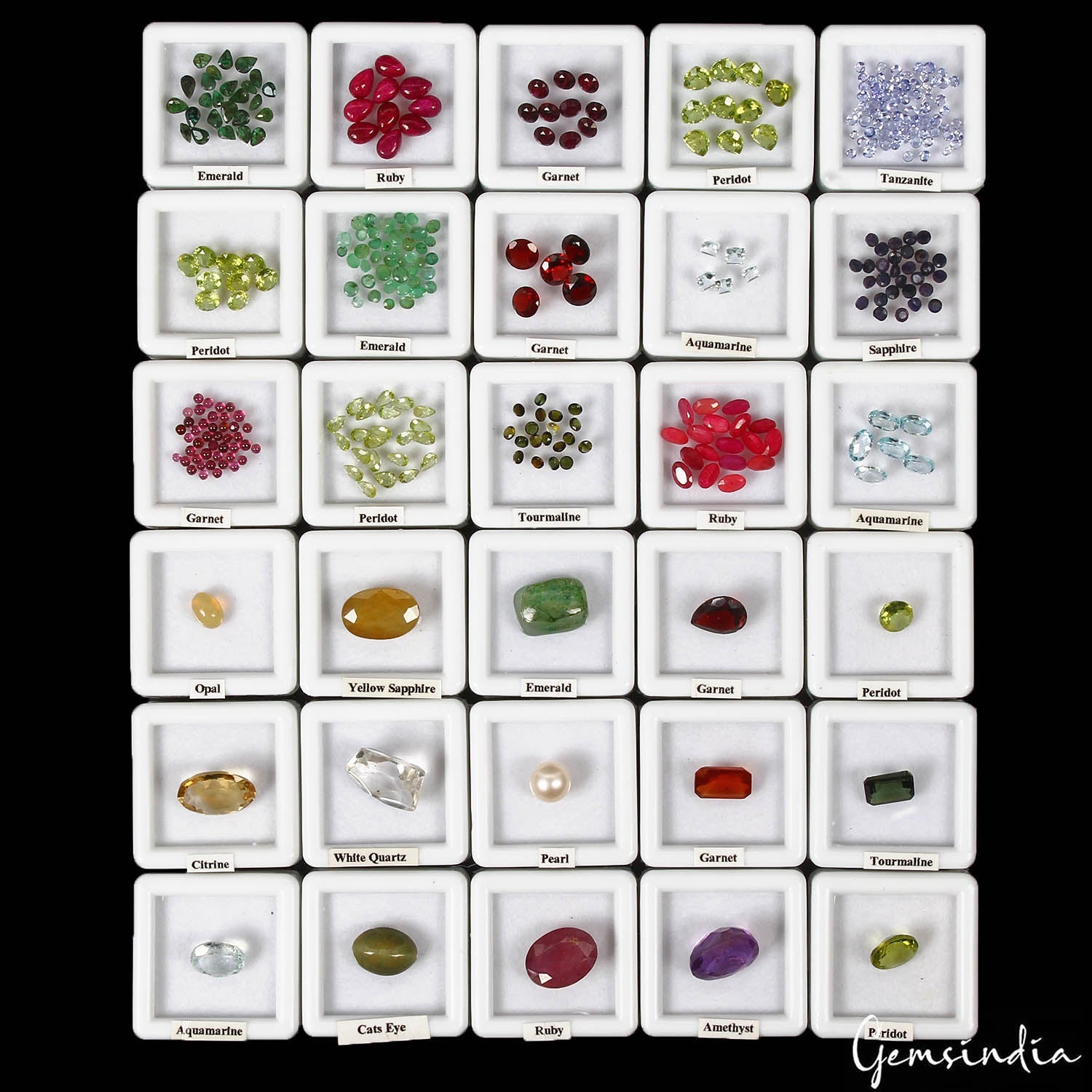 340 Pcs~Estate Genuine Loose Precious Multi Gems 1mm-14mm Collection in Wood Box