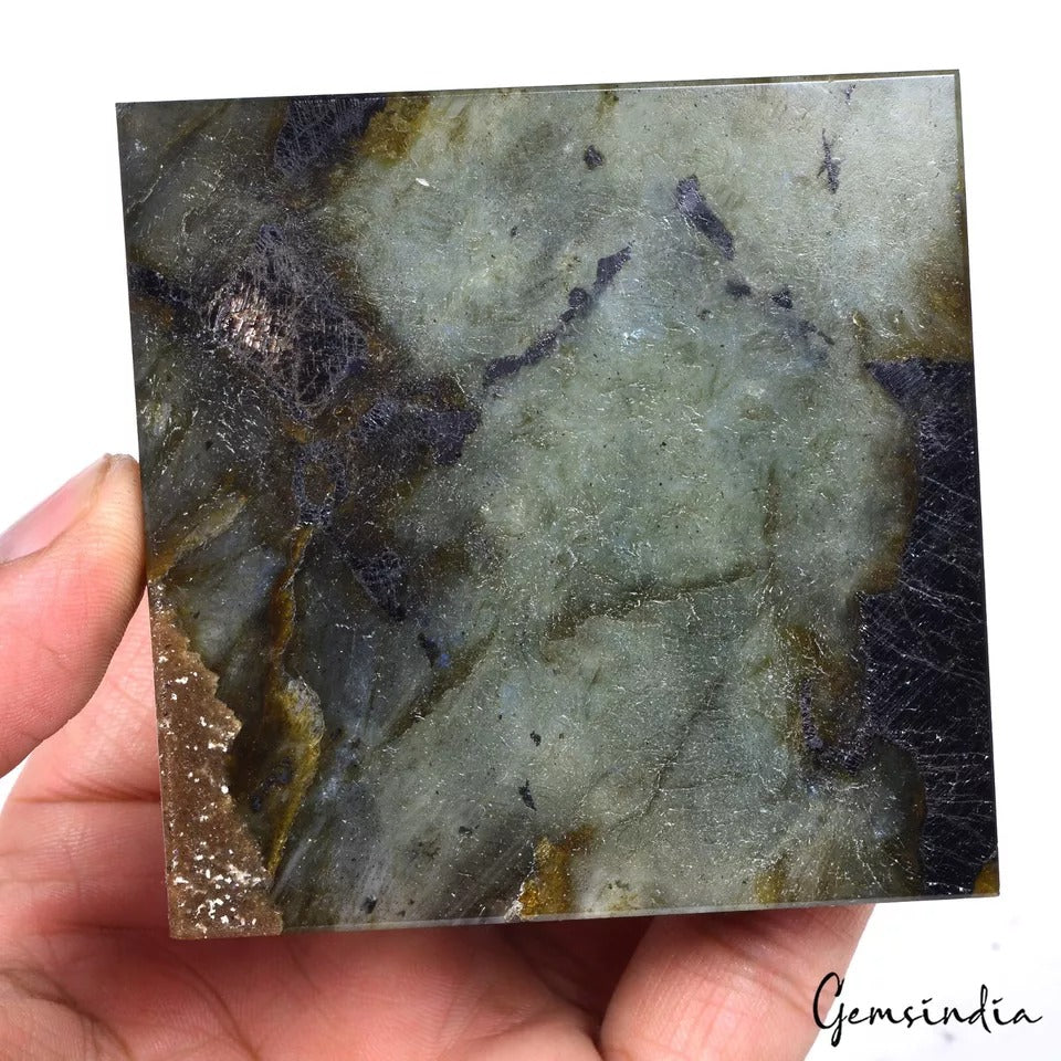 1585 Cts Natural Untreated Blue Shine Labradorite Crystal Pyramid Point Healing