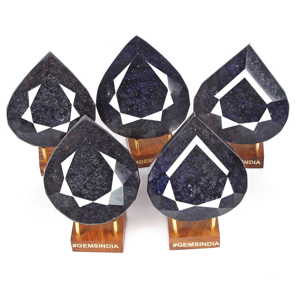 5 Pcs/2.25 Kilo Top Blue Sapphire Huge Pear Cut Loose Wholesale Display Gemstone