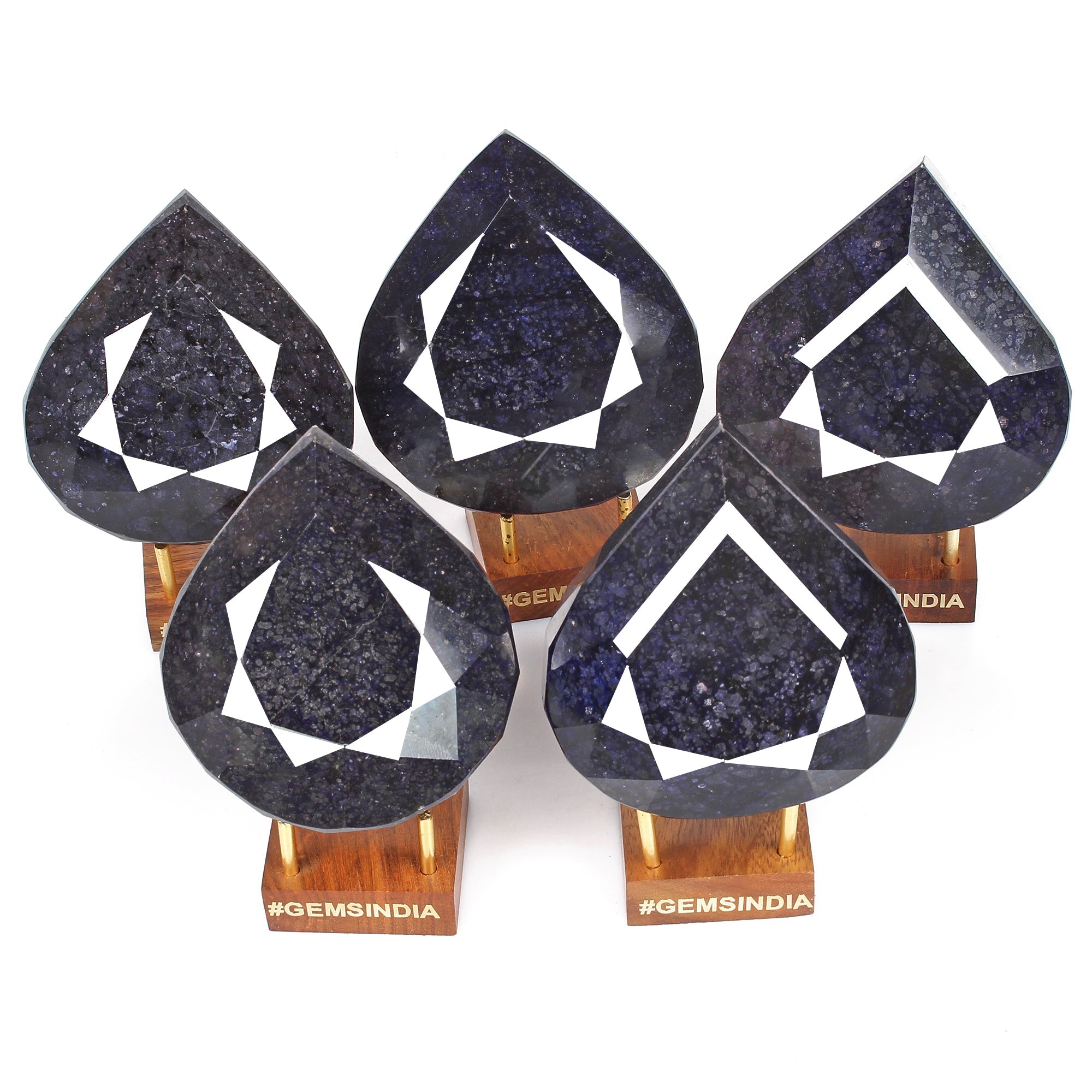 5 Pcs/2.25 Kilo Top Blue Sapphire Huge Pear Cut Loose Wholesale Display Gemstone