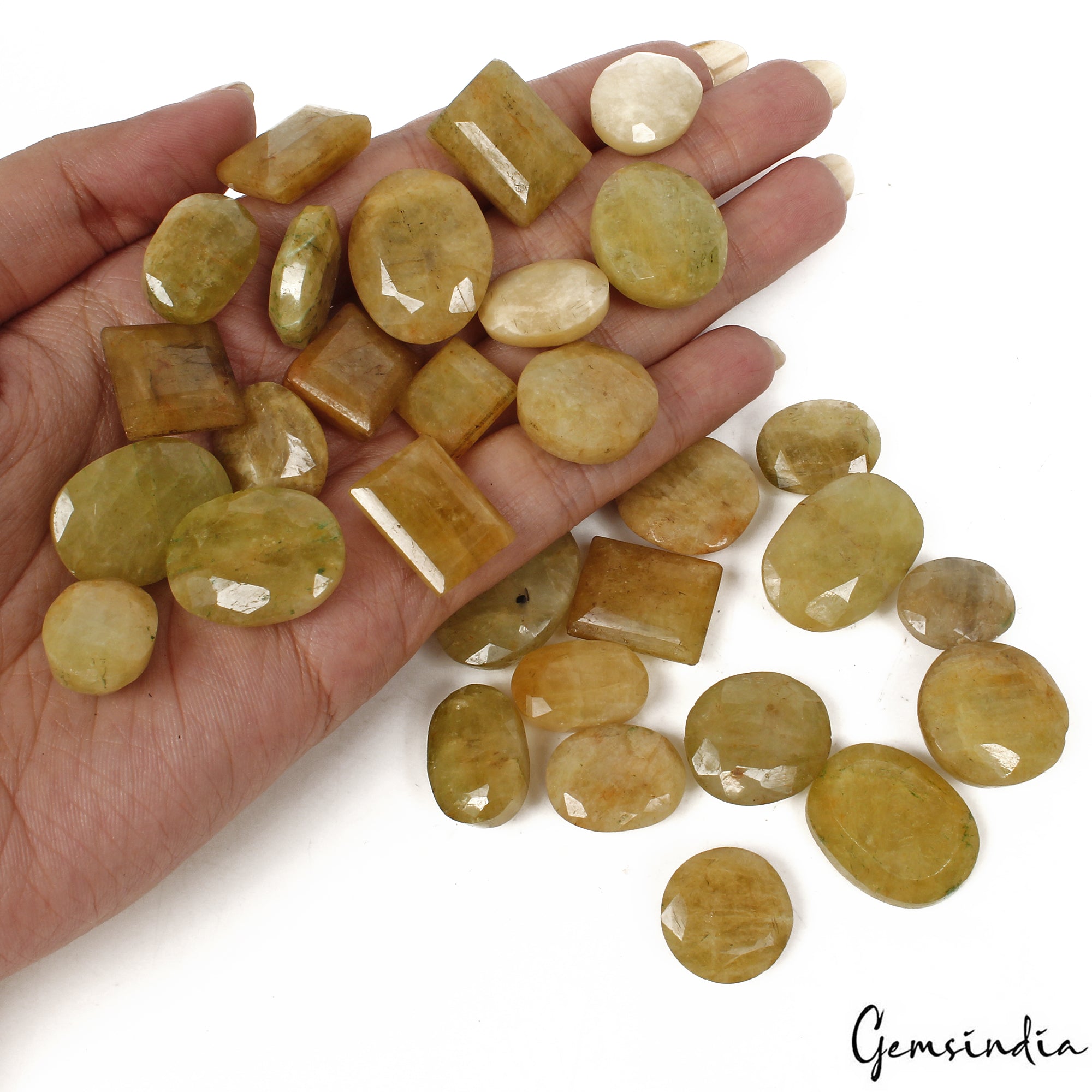 600 Ct/30 Pcs Natural Untreated Yellow Beryl Mix Cut Loose Gems Lot For Jewelry