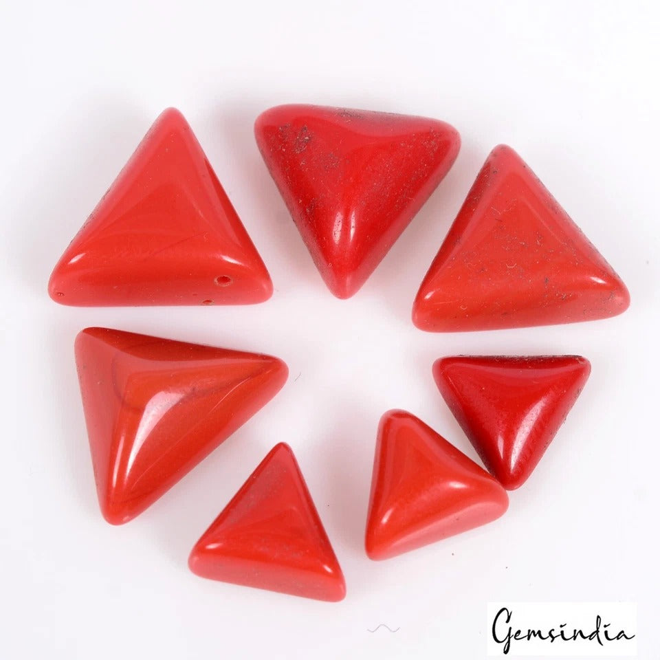 Coral Cabochon, Red — 8mm to 14mm, 34.10 Ct