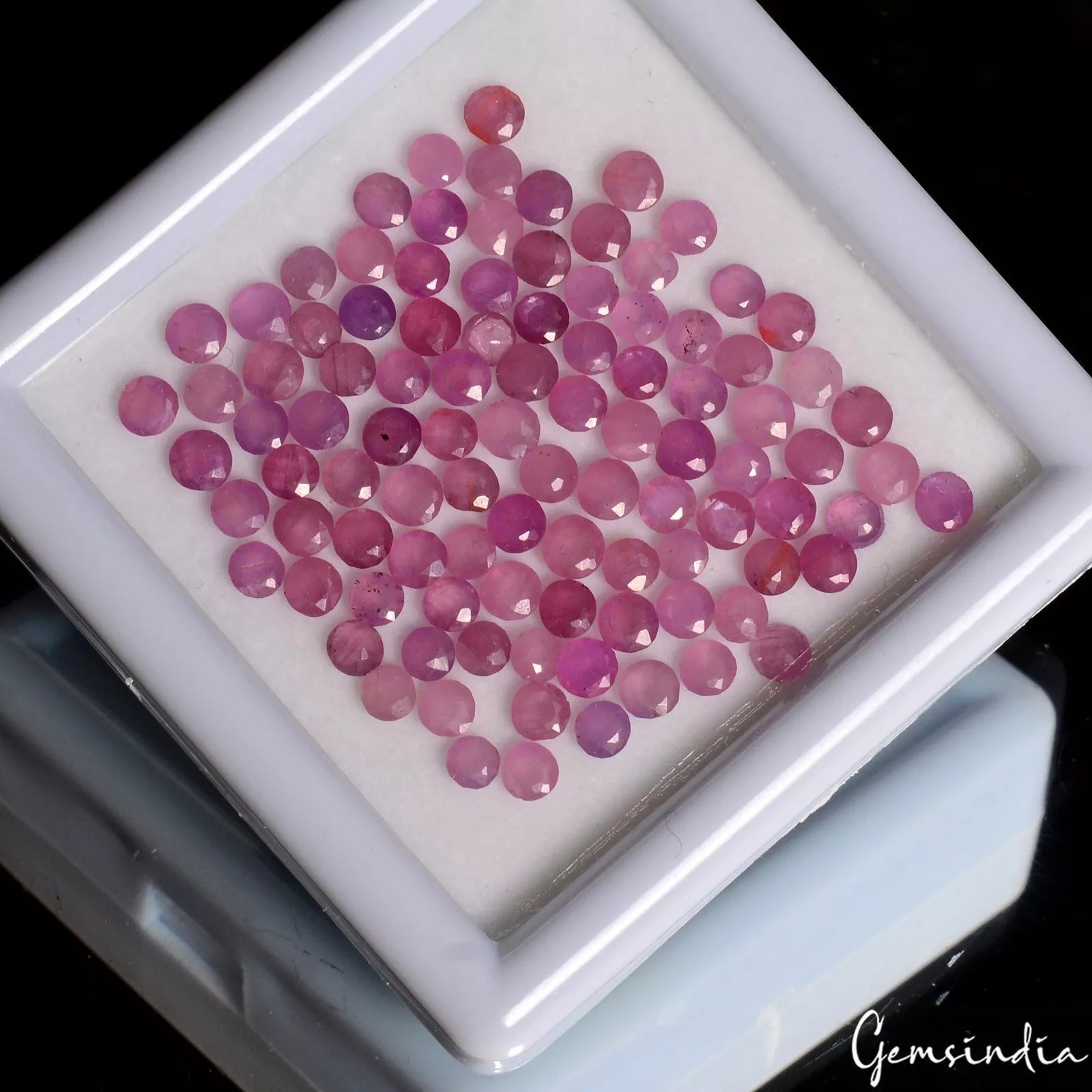 Natural Ruby CERTIFIED Red Round Cut 3 mm Size Lot AAA+ Quality 100 Pcs Gemstone