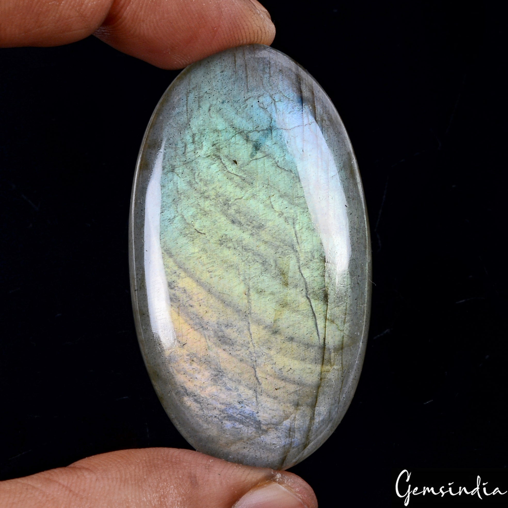 Certified 99 Ct Natural Untreated Rainbow Shine Labradorite Oval Gem For Pendant