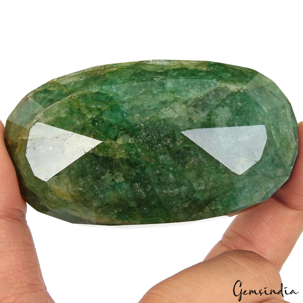 1270 Ct Natural Green Brazilian Emerald Oval Cut Faceted Earth Mined Loose Gems