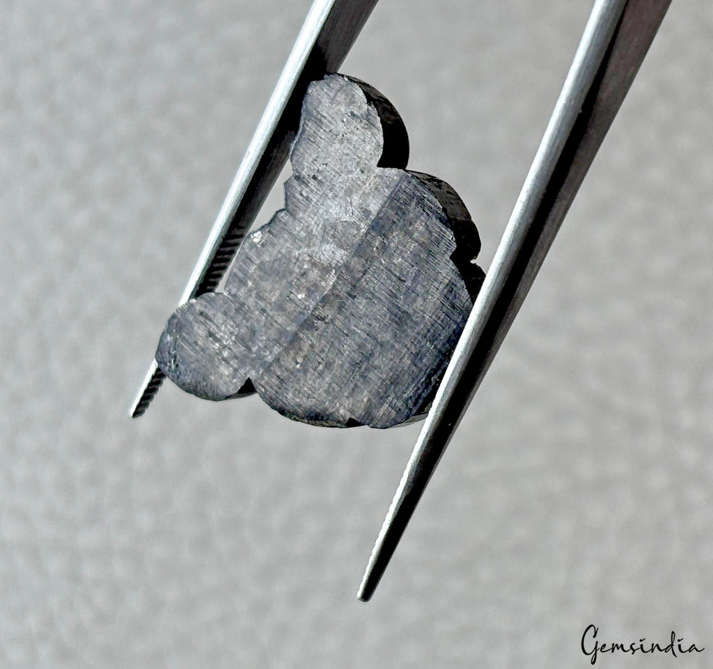 18.5 cts Rare Cat Face Carving Natural Earth Mined Loose Genuine Black Diamond