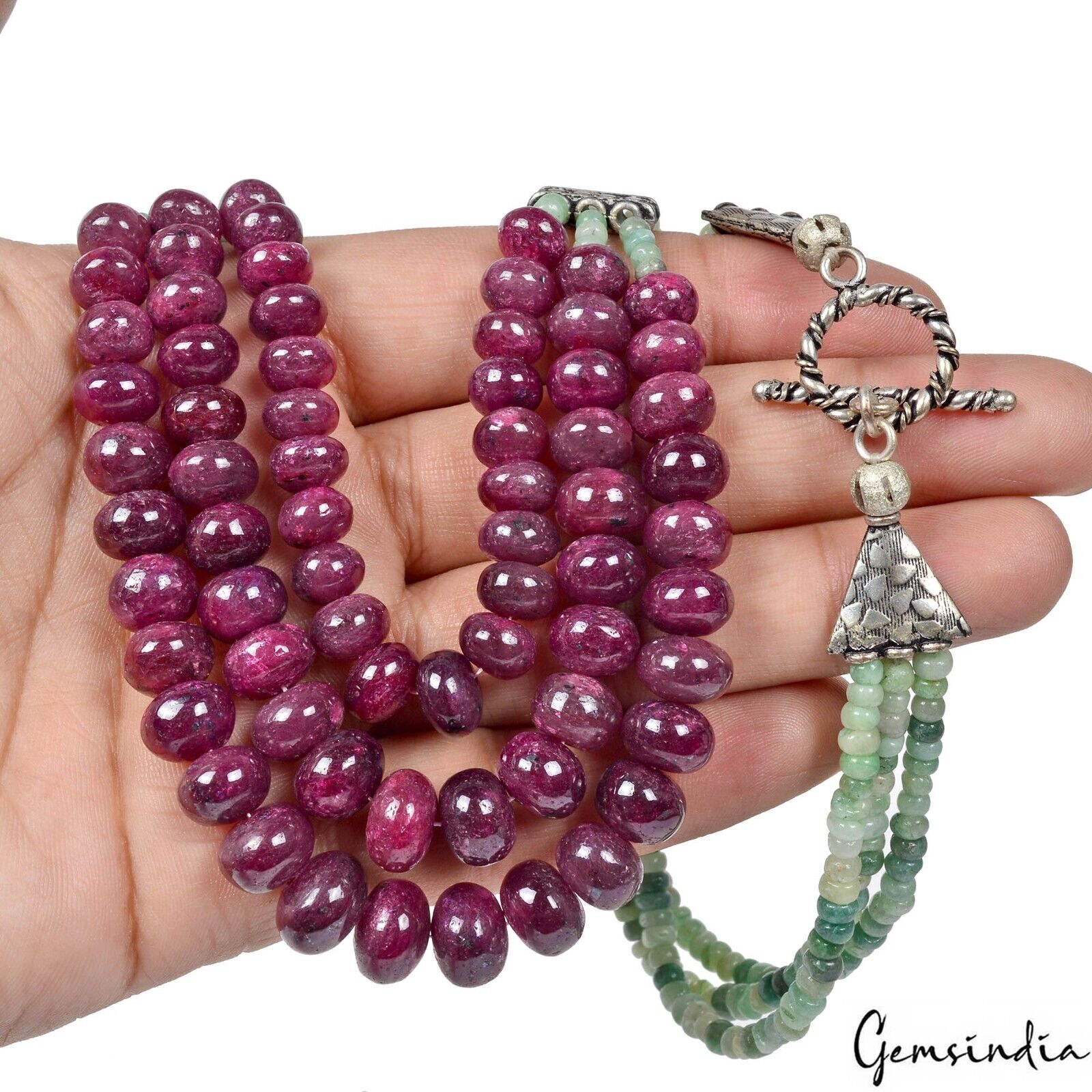 Ruby Necklace, Color Enhanced — 20.5", Madagascar