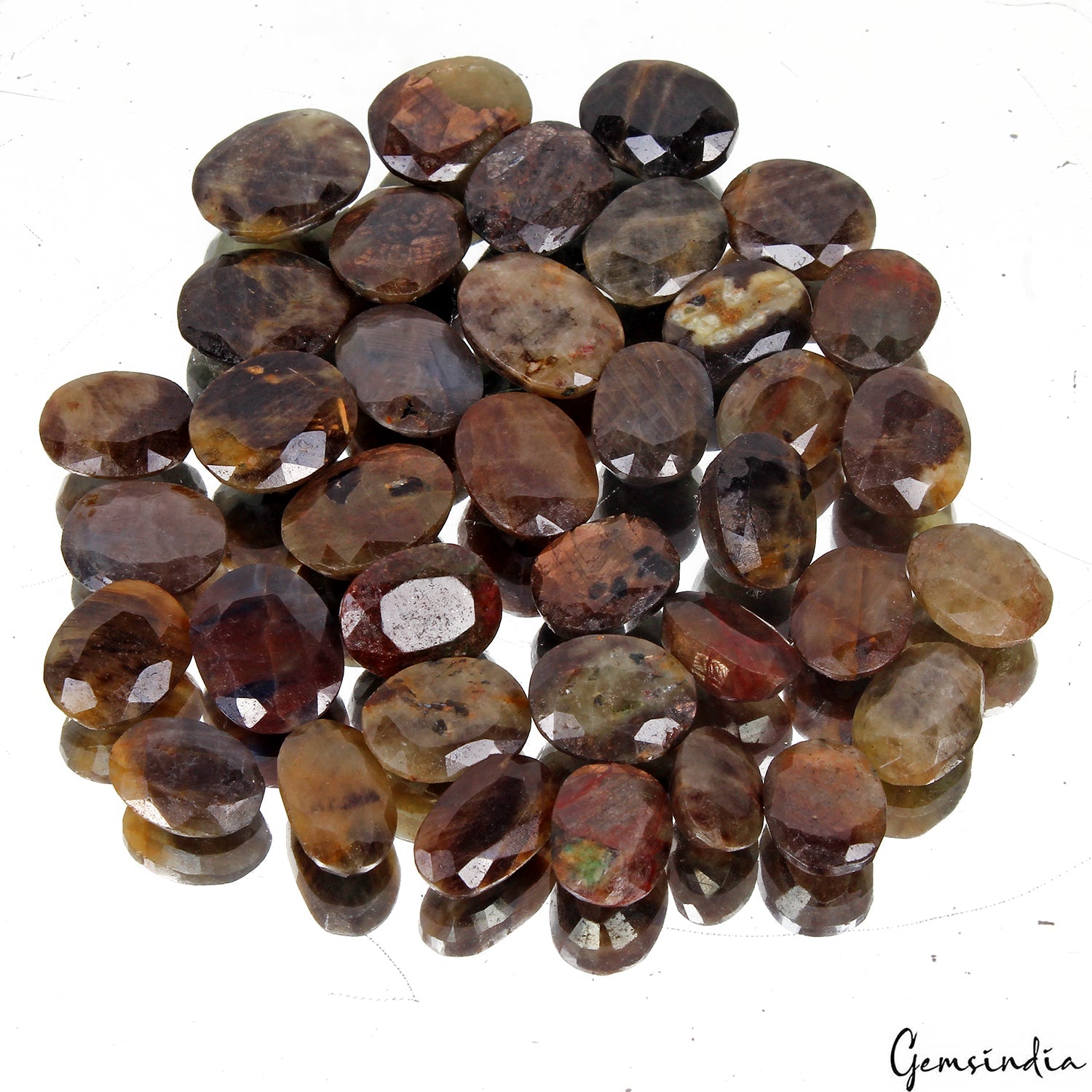 300 Cts 100% Natural Brown Sapphire Untreated Faceted Cut Loose Gemstones 37 Pcs