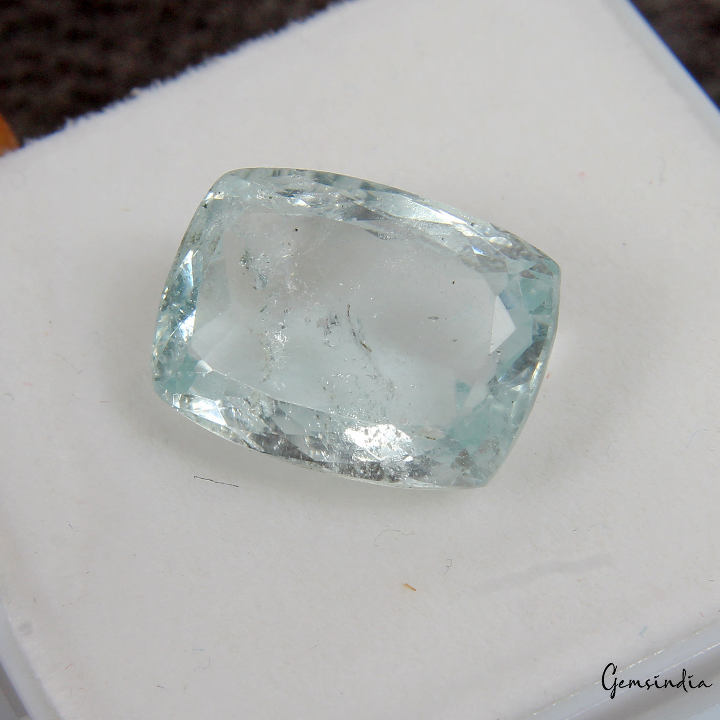 14 Ct Natural Untreated Breath Taking Blue Aquamarine Cushion Cut Loose Gemstone