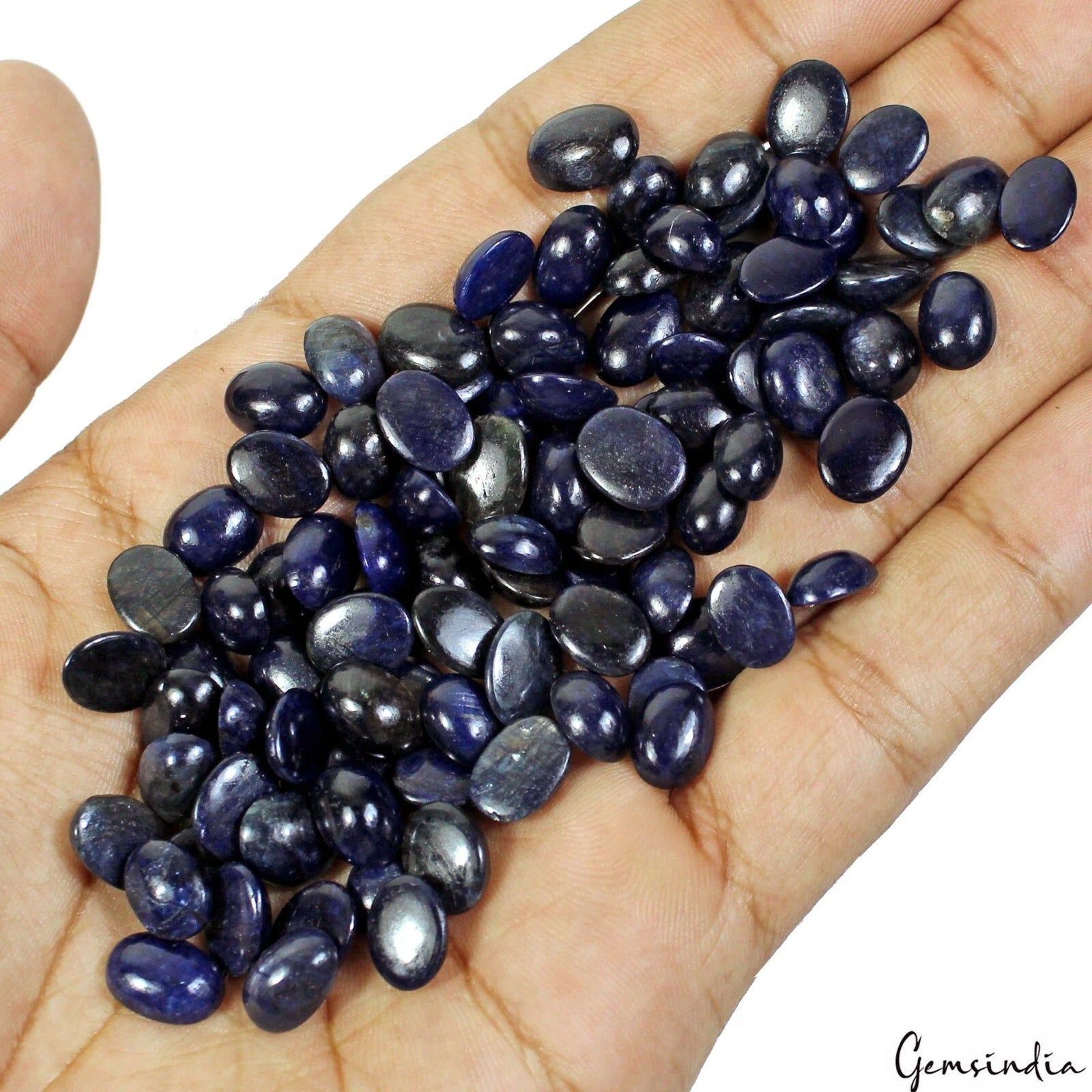 100 Pcs Natural Blue Sapphire Oval Cabochon Loose 9mm-10mm Gemstones Lot~325 Cts