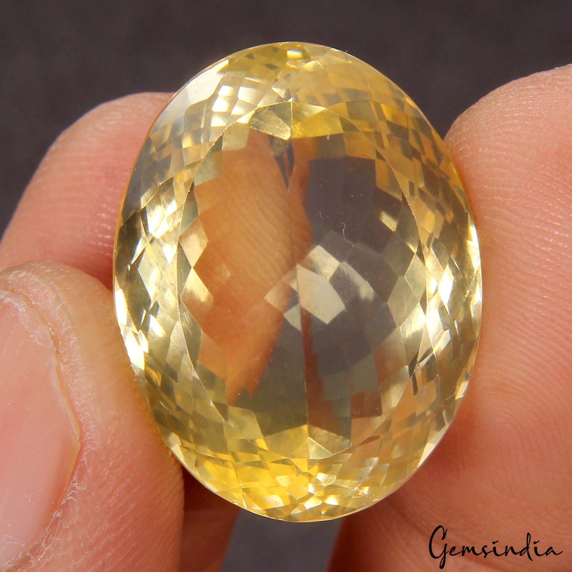 VVS 36.40 Ct Natural Lemon Quartz Citrine Pendant Size Loose Certified Gemstone