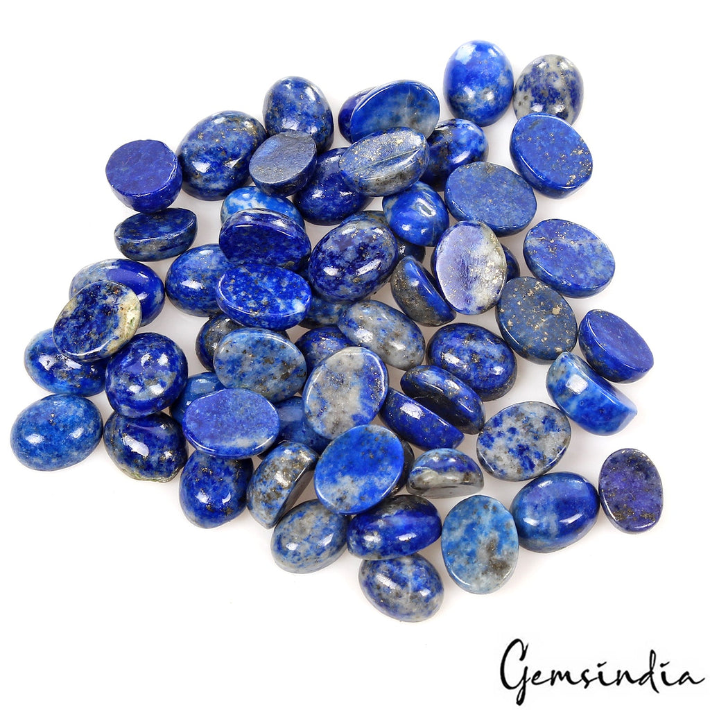 Natural Lapis Lazuli Rare Oval Cabochon 8-10mm Wholesale Loose Gems Lot~58 Pcs