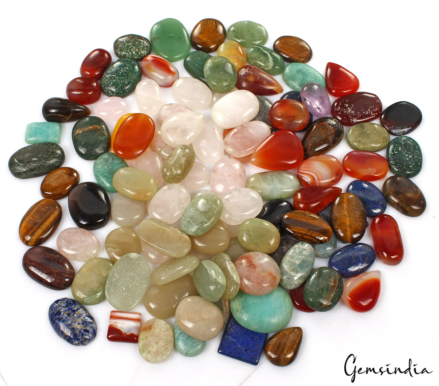 All Kind Semi Precious Loose Gemstone 5000 Ct Wholesale Lot Natural Mix Cabochon