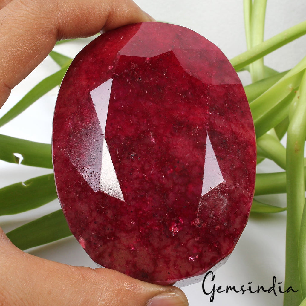 Large Natural Red Ruby 2400 Ct Faceted Oval Ruby Huge Loose Earth Mined Gemstone
