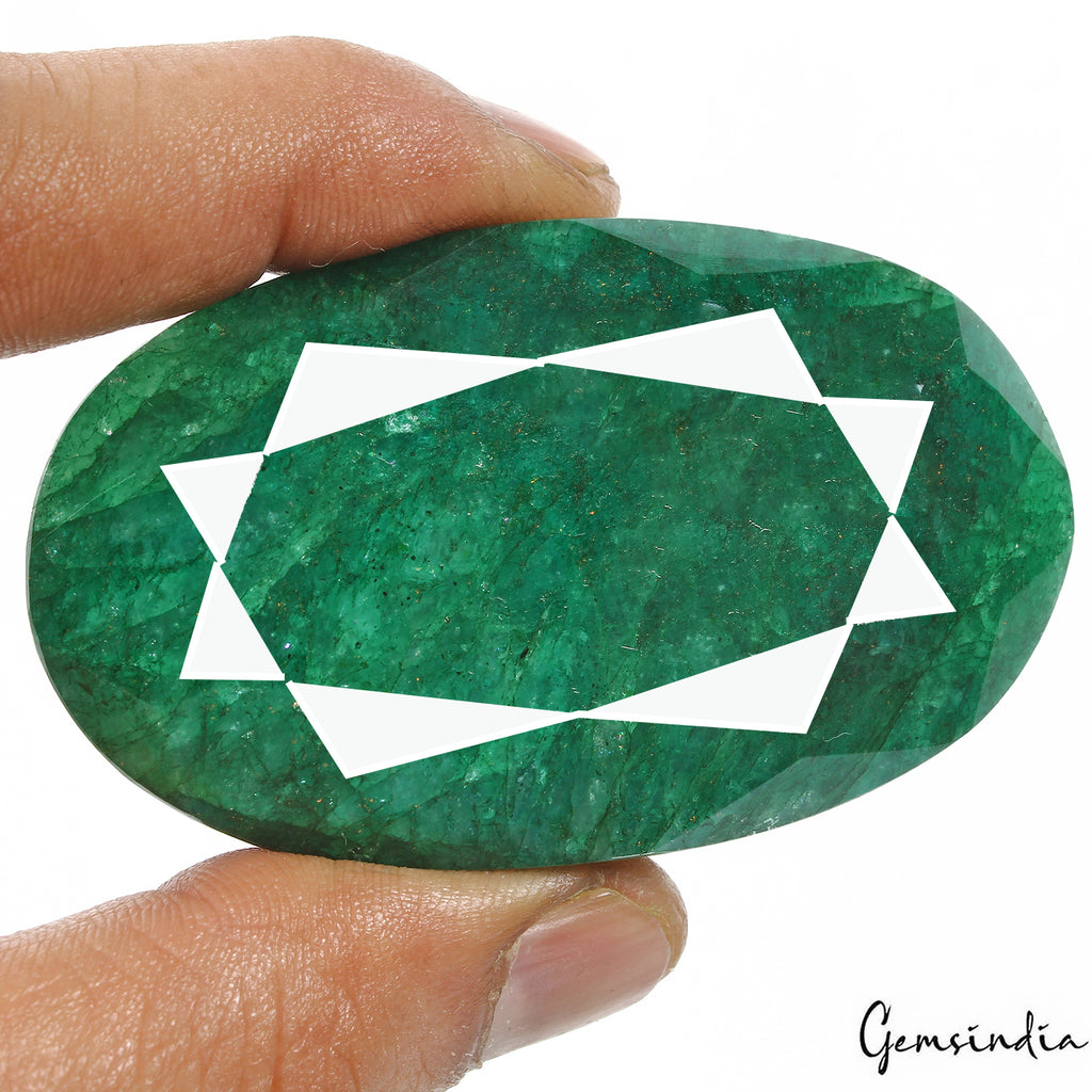 Emerald Loose Gemstone, Color Enhanced, Green — 67x40x35mm, 760 Ct, Brazil