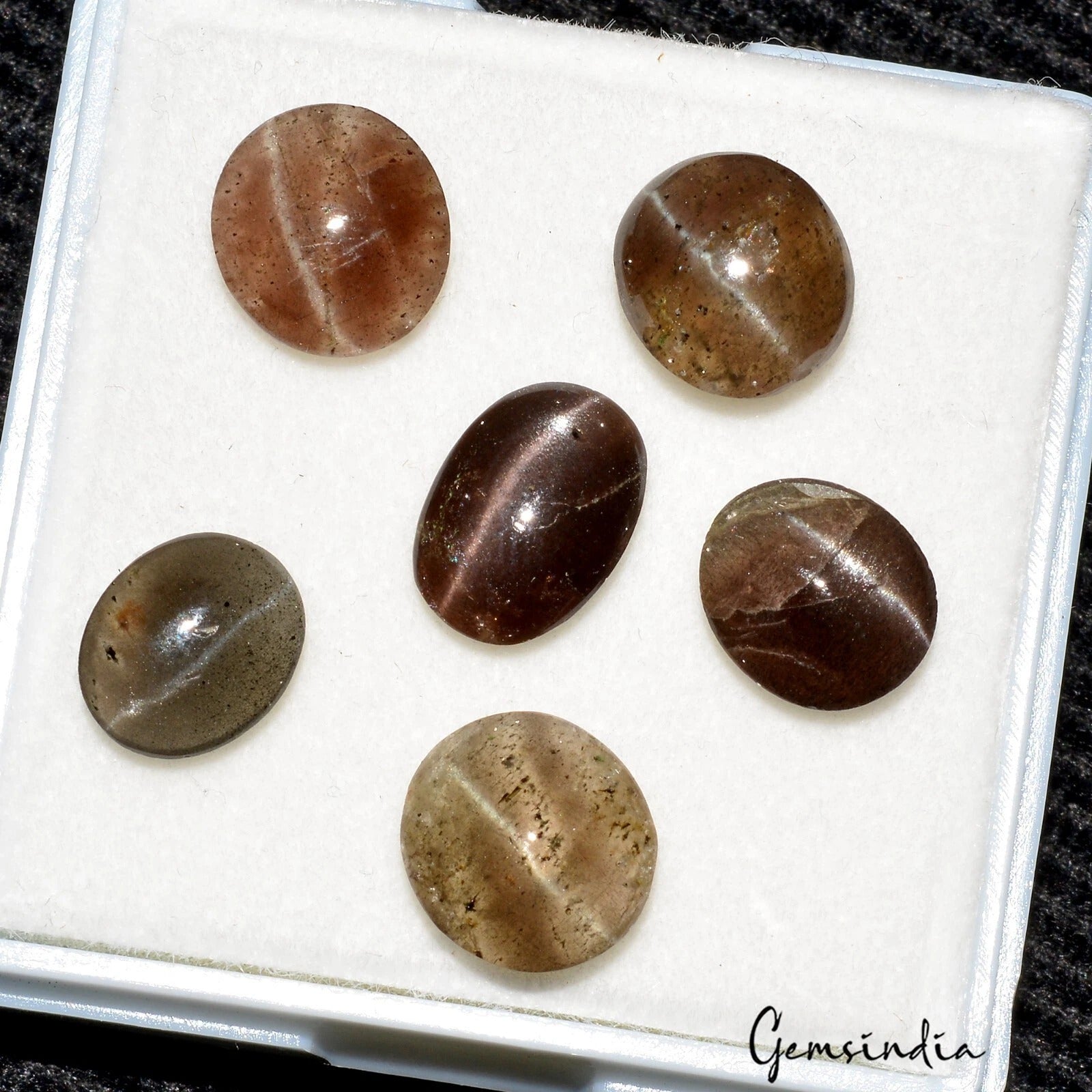 Natural Untreated Spectrolite Cats Eye Oval Cab Loose Gemstones 14 Cts/9mm-10mm