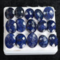 15 Pcs Natural Blue Sapphire Oval Checker Cut Loose Madagascar Gemstones~170 Cts