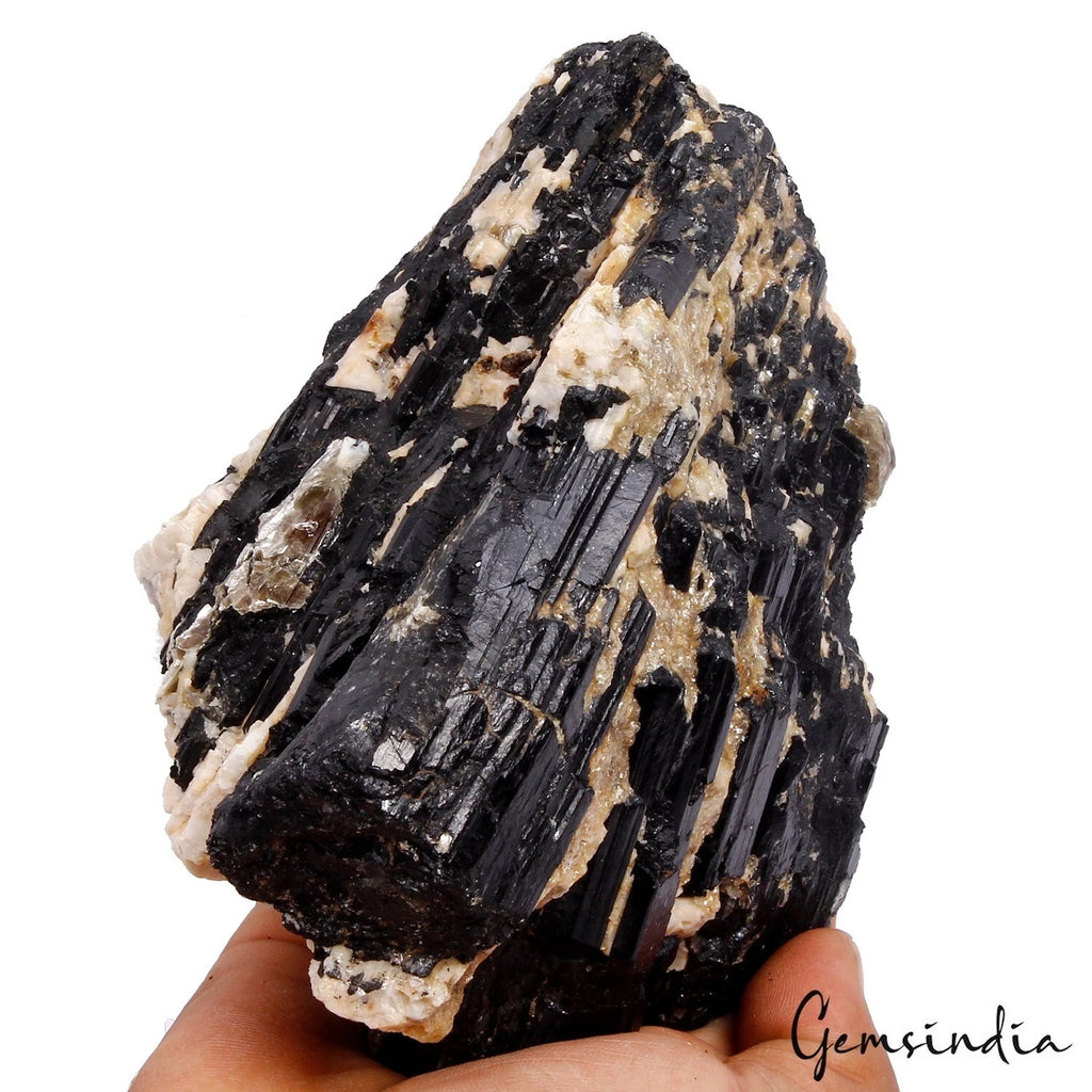 Tourmaline Rough Specimen, Untreated, Black — 6x5.1x3.8 Inch, 2 Kg (10000 Ct), Namibia