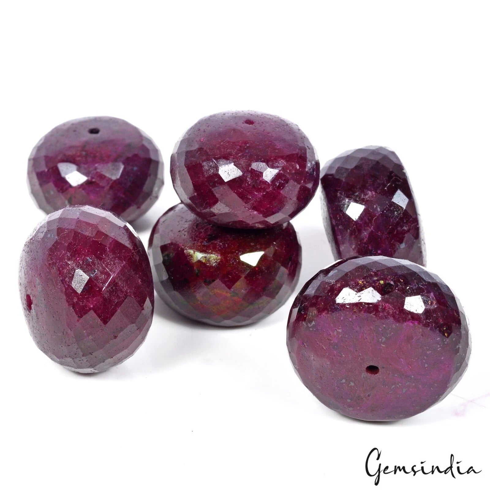 1400 Cts Natural Red Ruby Drilled Faceted Round Cut Shape Loose Gemstone