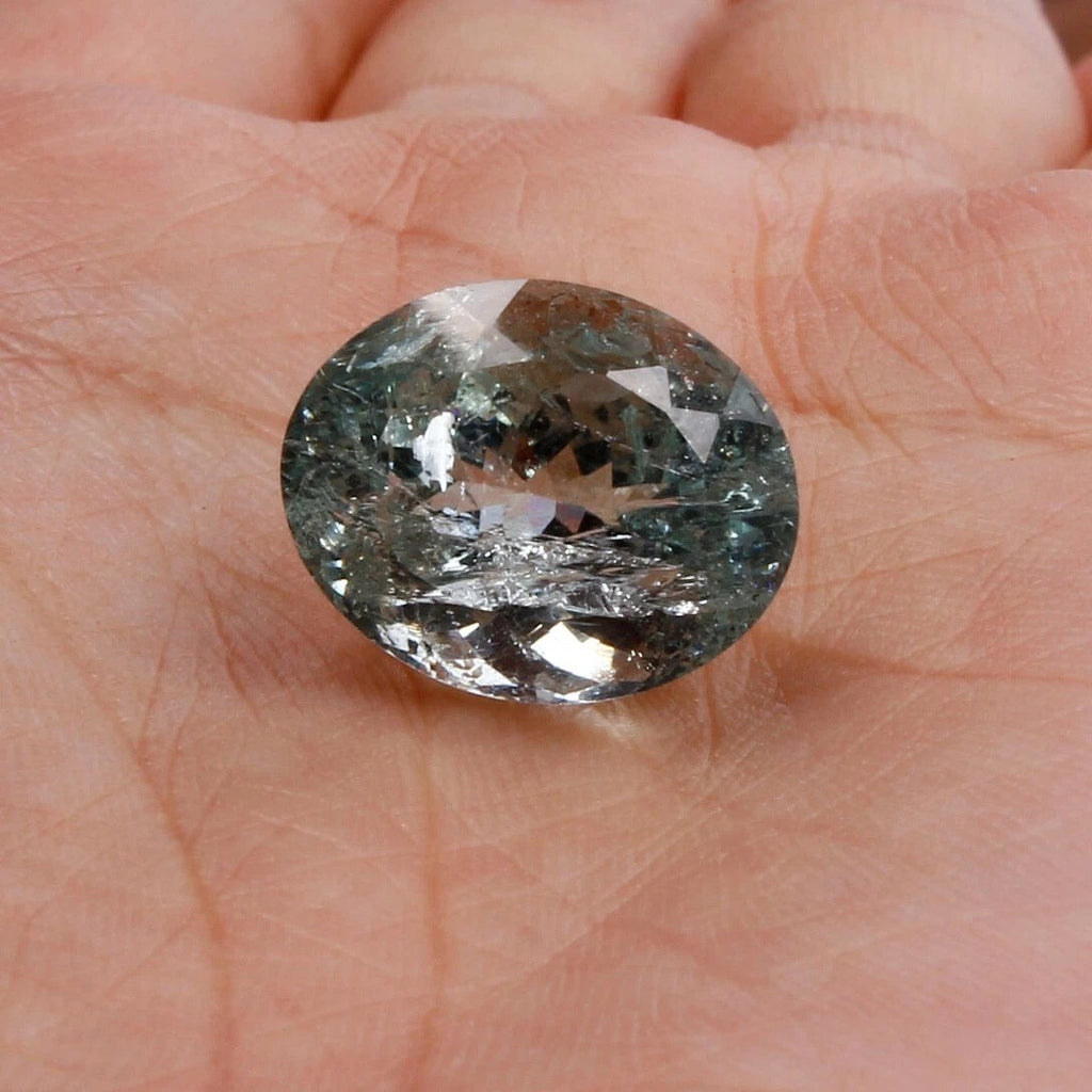 Certified 11.50 Cts Natural Untreated Blue Aquamarine Oval Precious Gem For Ring