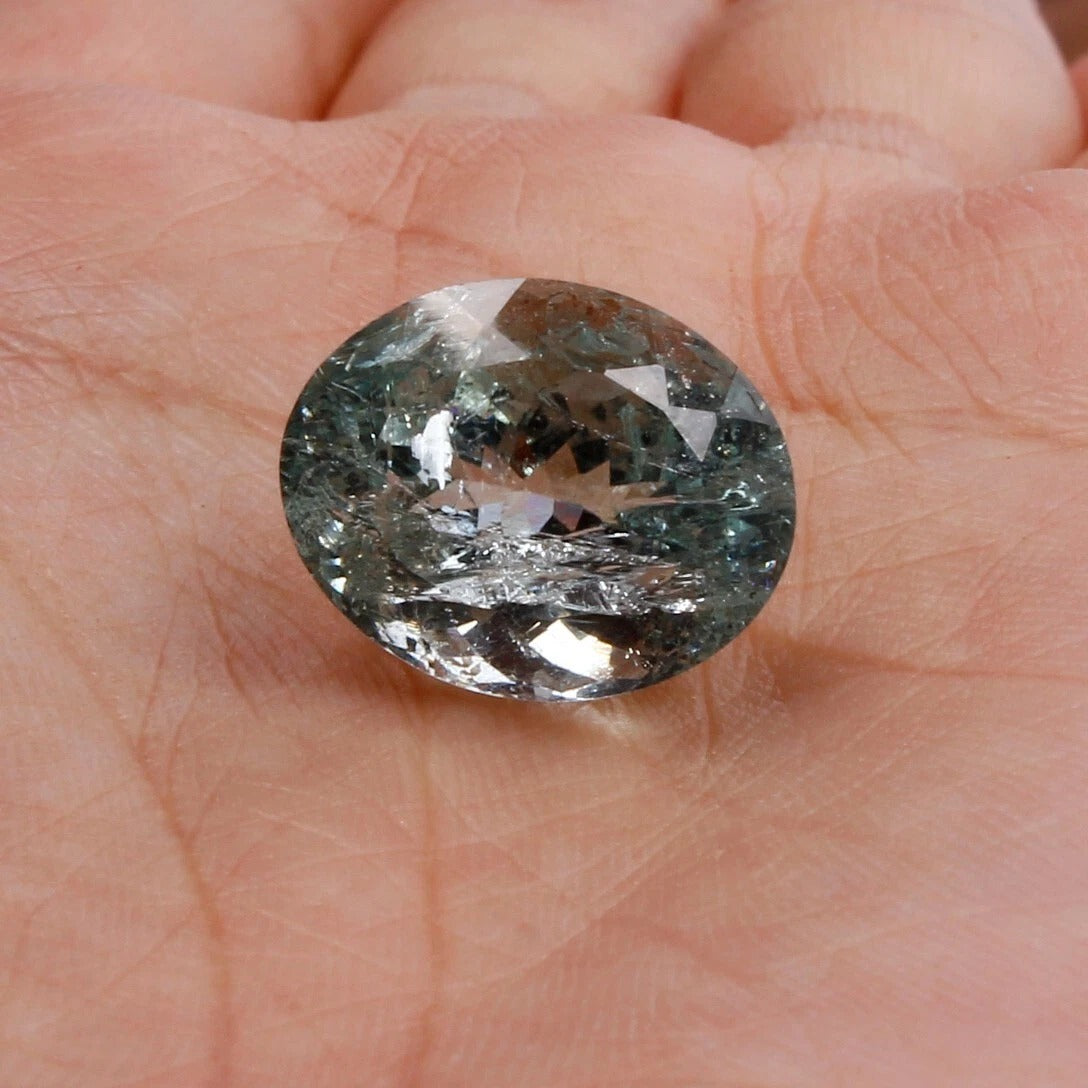Aquamarine Loose Gemstone, Untreated, Blue — 16x13x10 mm, 11.50 Ct, India
