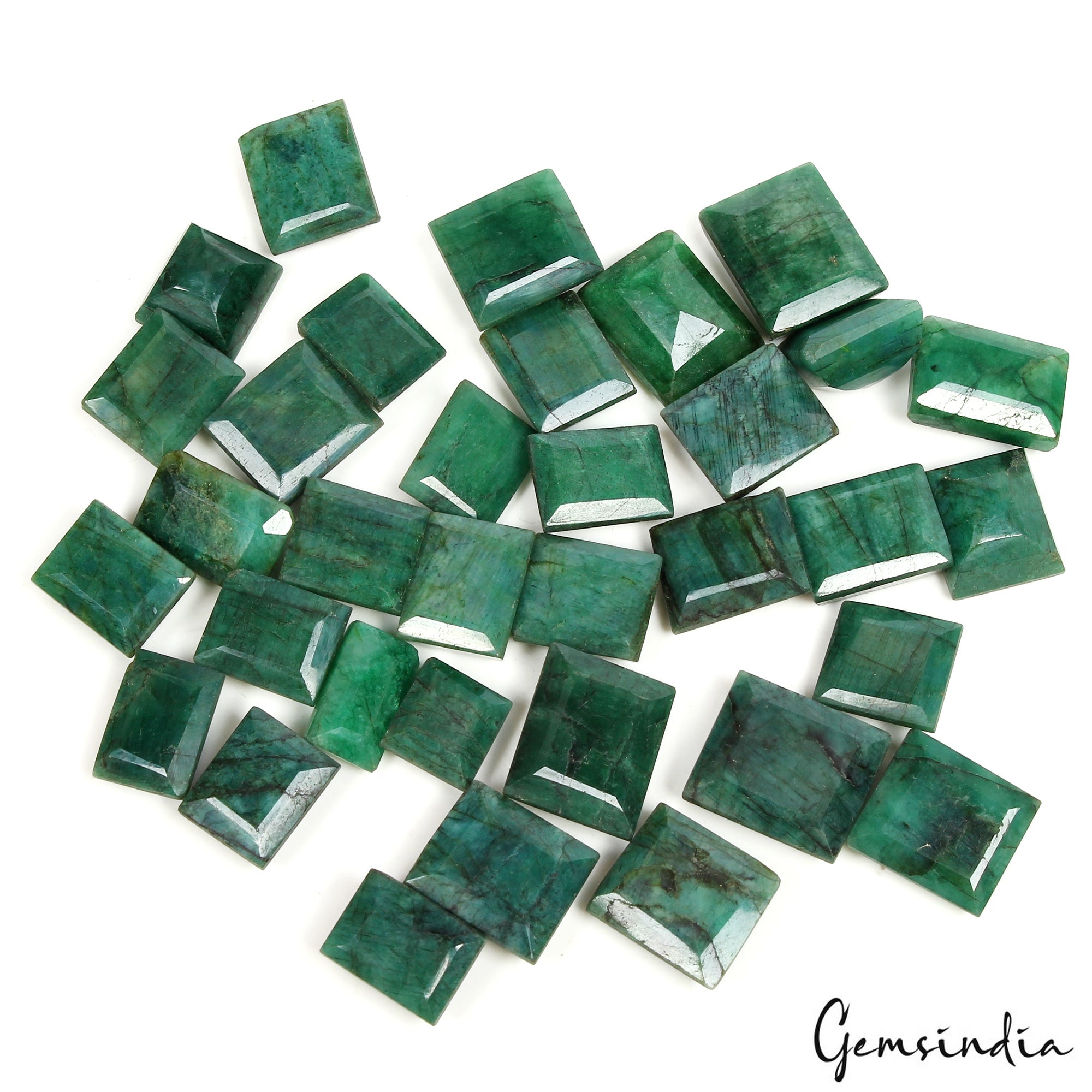 370Ct/34 Pcs Natural Brazilian Green Emerald Mixed Size Baguette Cut Loose Gems