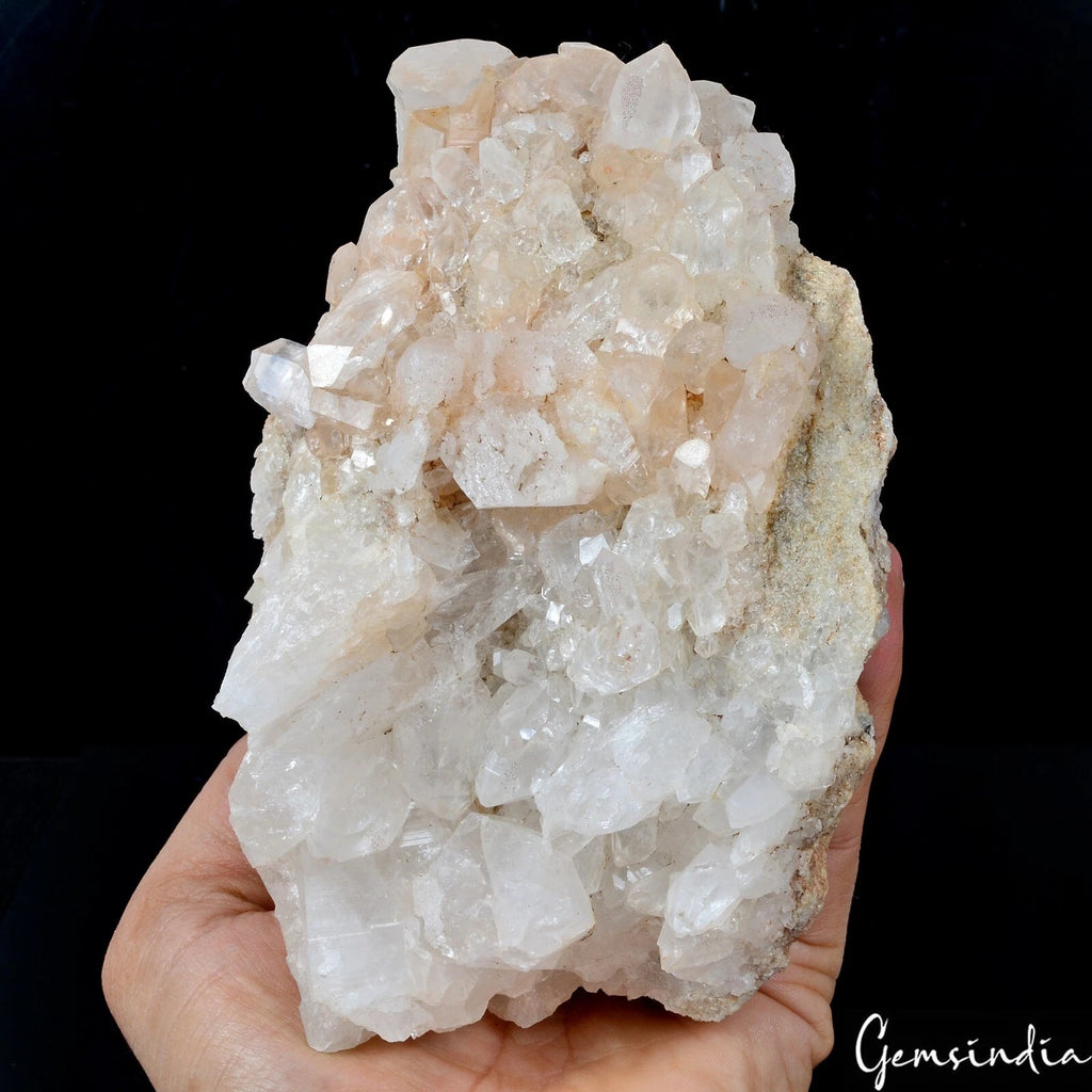 White Quartz Crystal Cluster, Untreated — 5.5x4x3 Inches, 0.960 Kg (4800 Ct), India